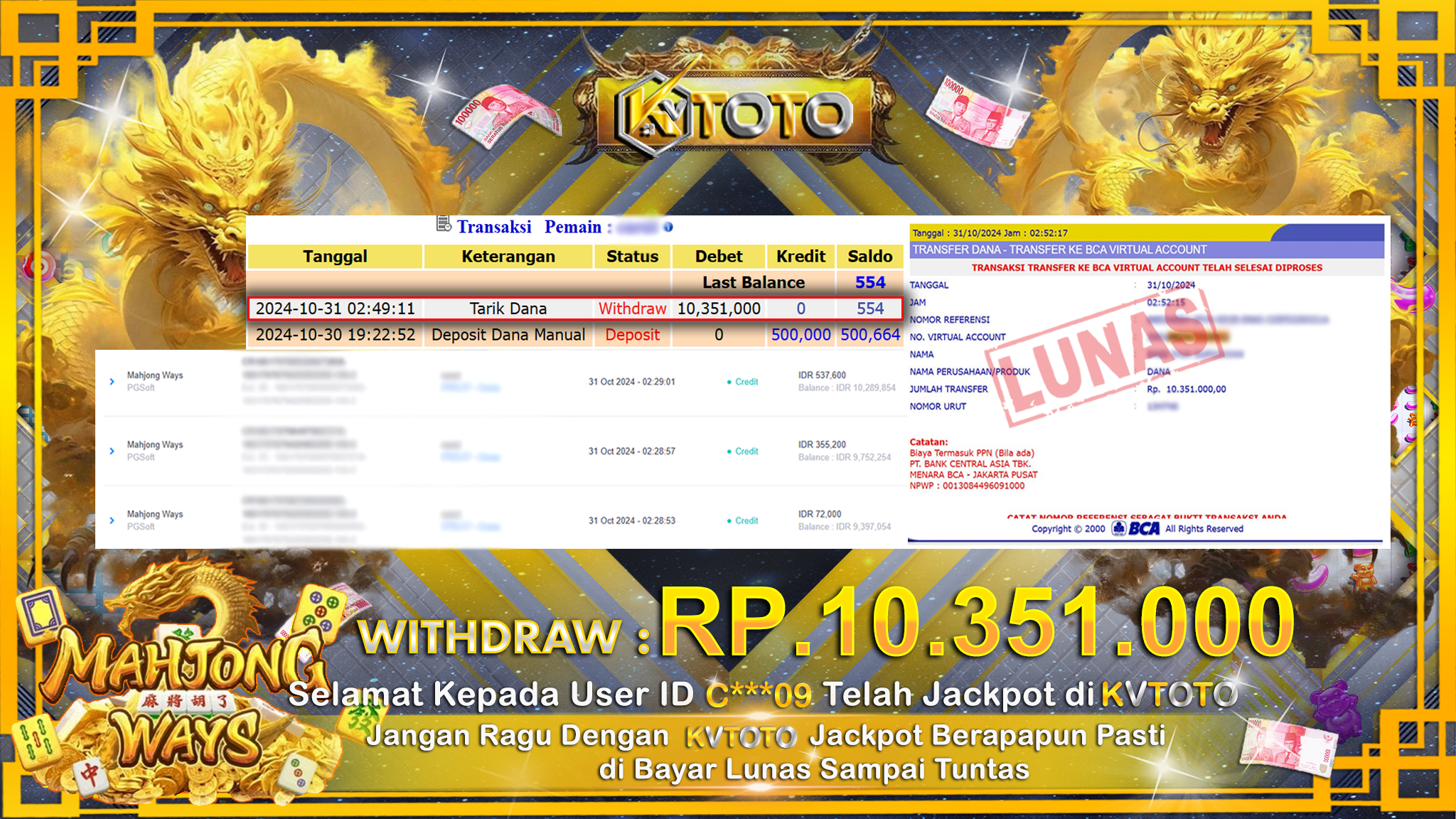 ✨ JACKPOT Di SLOT MAHJONG WAYS  ✨
