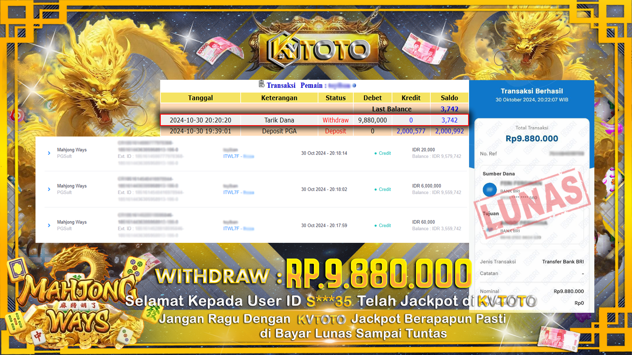 ✨ JACKPOT Di SLOT MAHJONG WAYS ✨