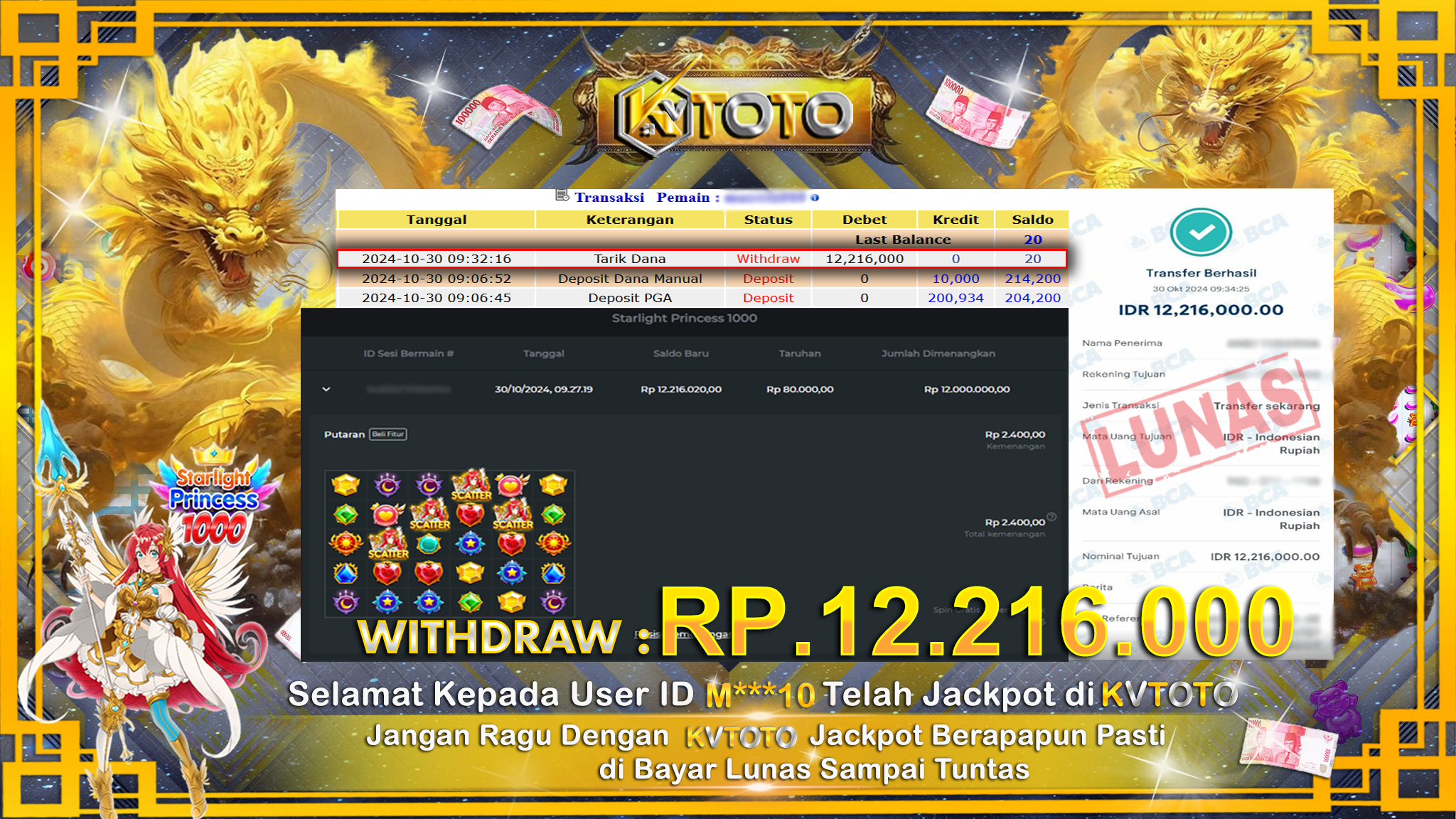 ✨ JACKPOT Di SLOT STARLIGHT PRINCEESS 1000   ✨