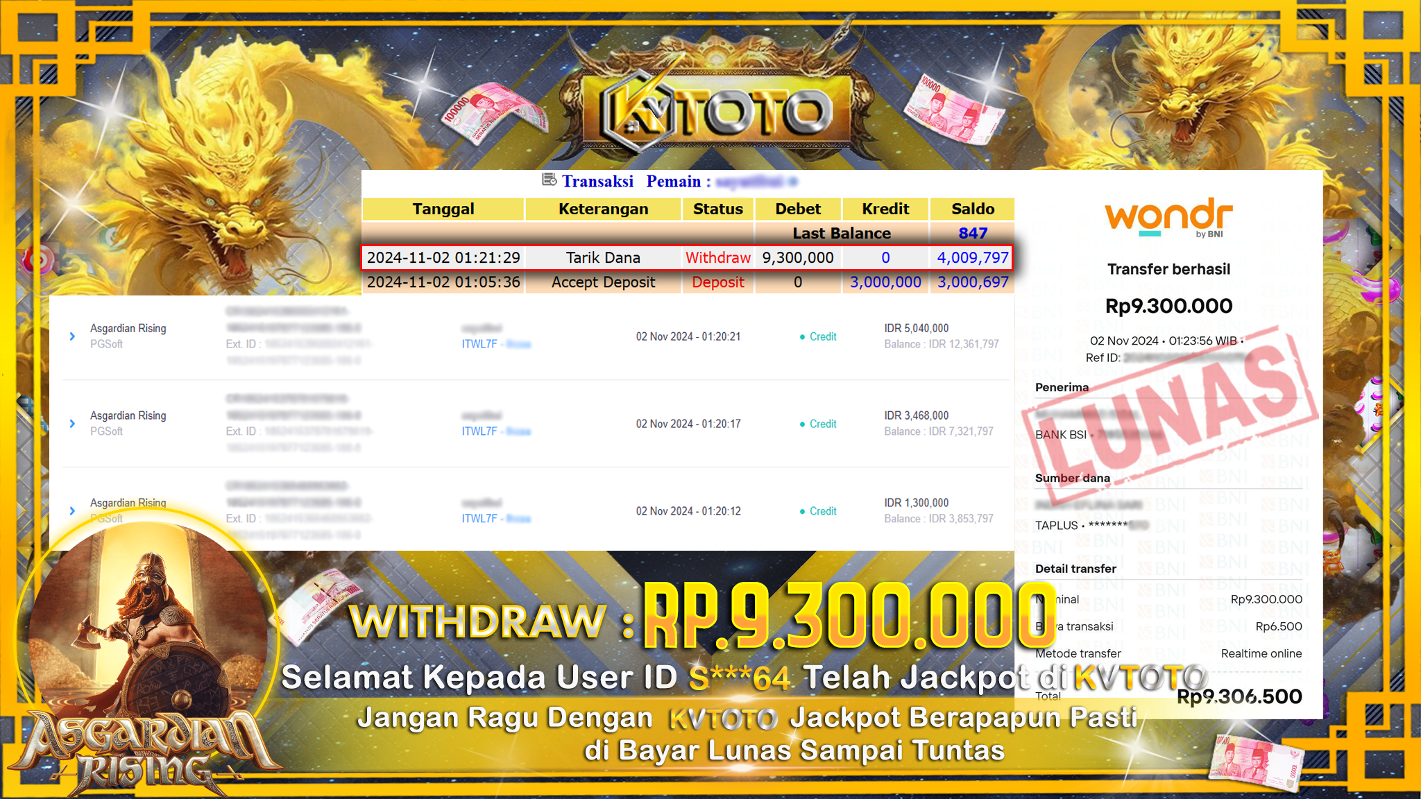 ✨ JACKPOT Di SLOT ASGARDIAN RISING ✨