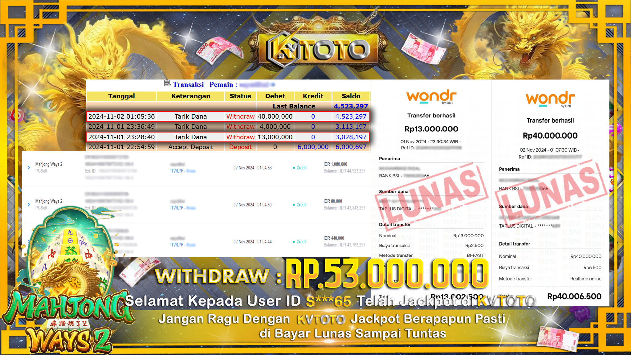 ✨ JACKPOT Di  SLOT MAHJONG WAYS 2  ✨