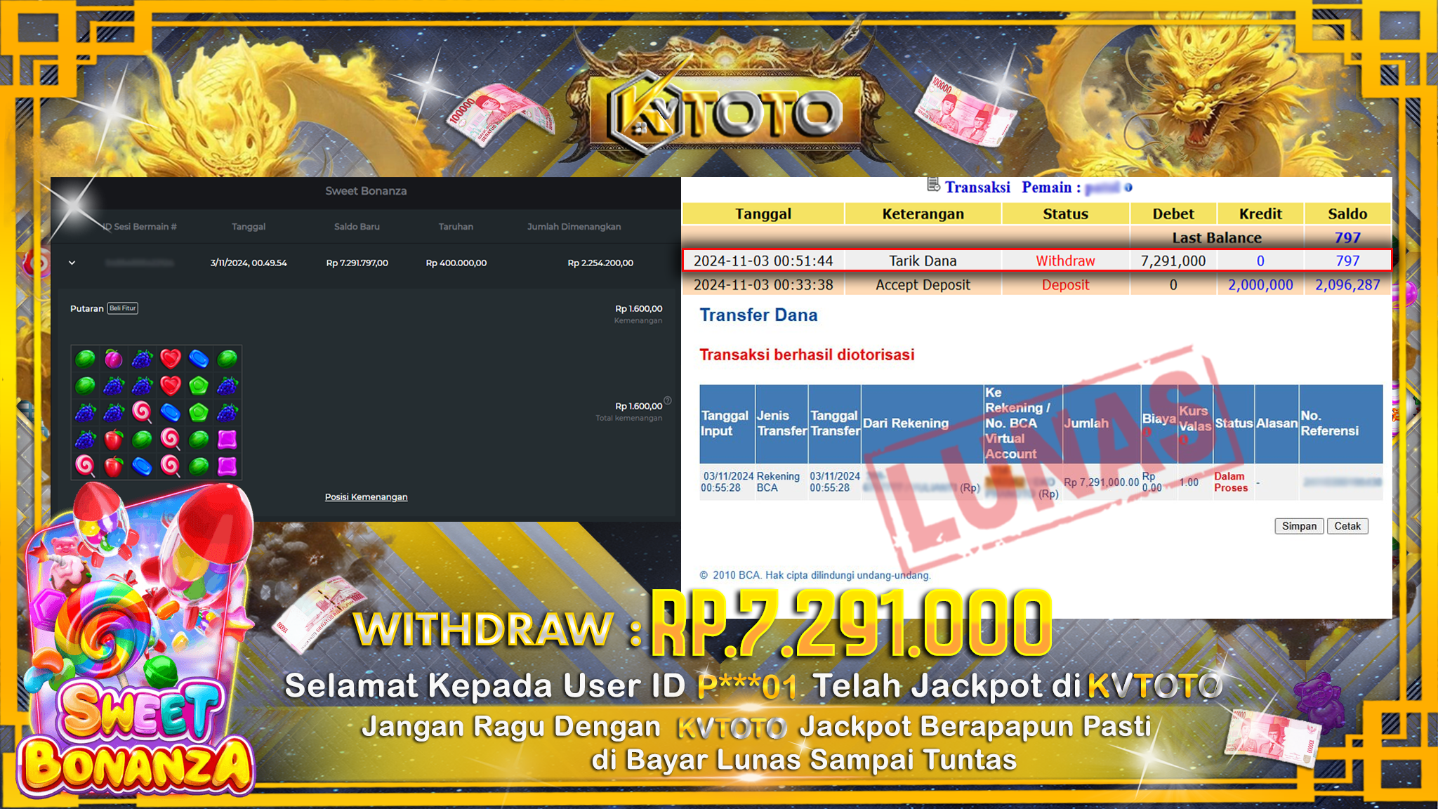 ✨ JACKPOT Di SLOT SWEET BONANZA ✨