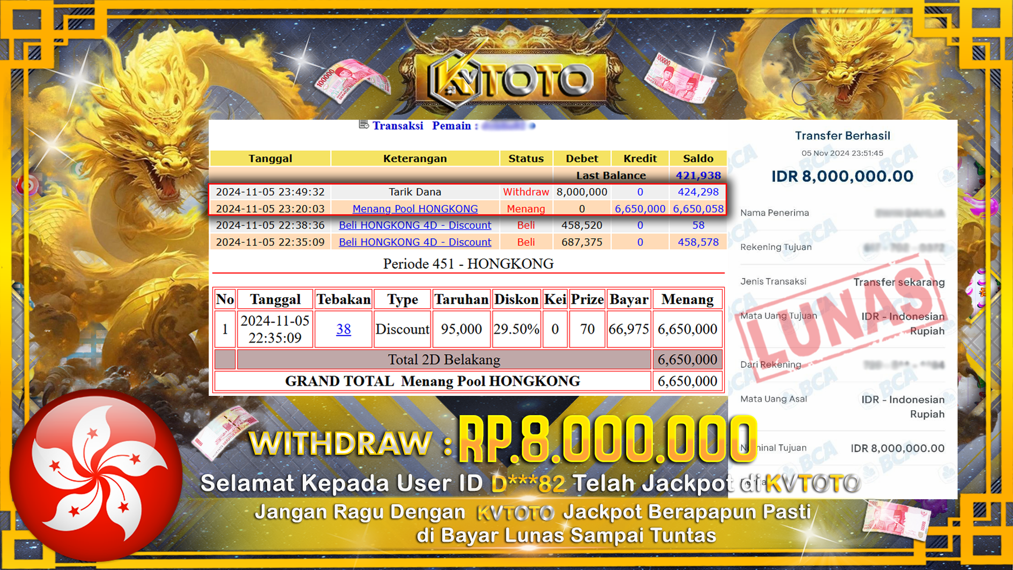 ✨ JACKPOT Di  POOL HONGKONG  ✨