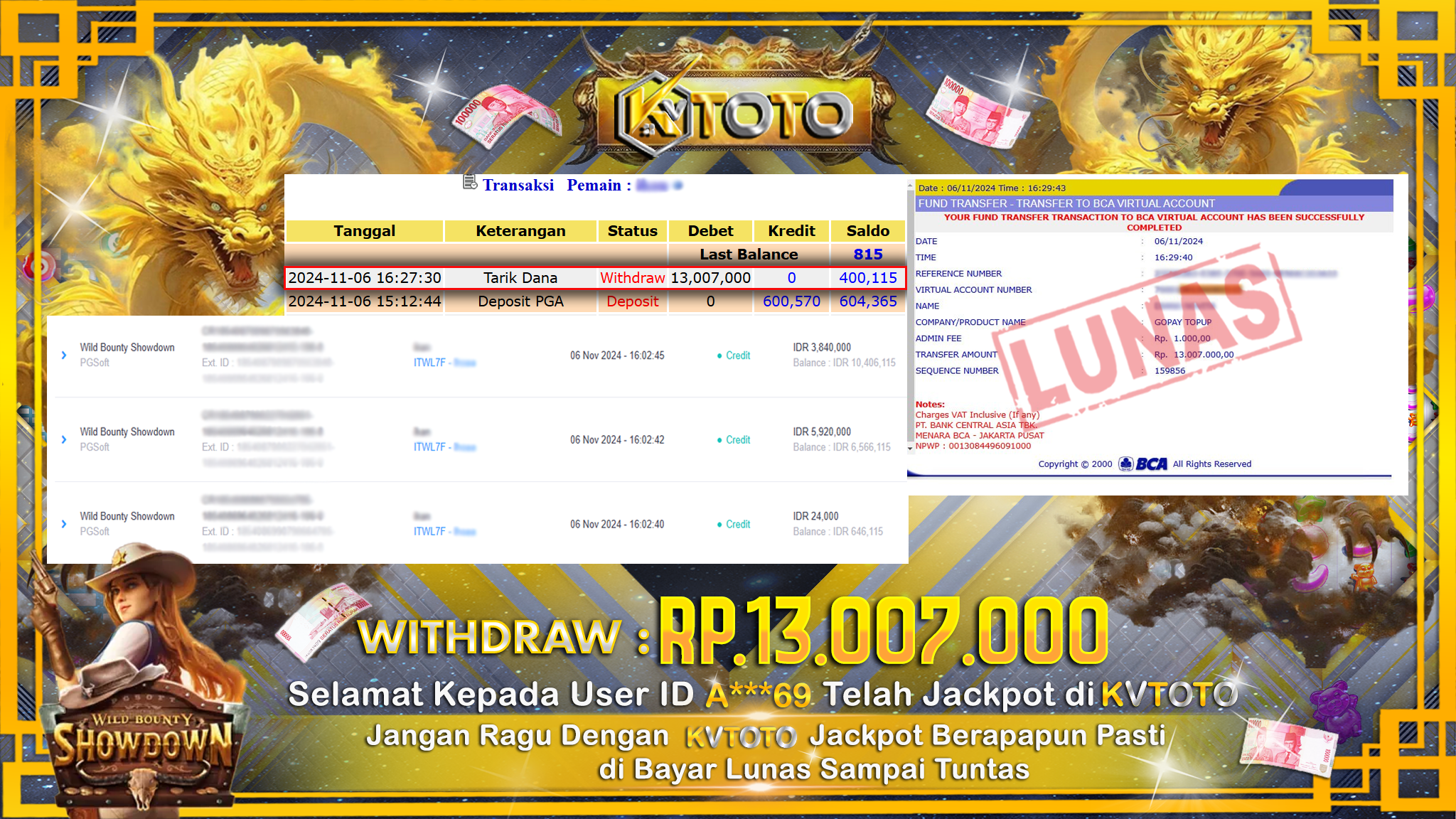 ✨ JACKPOT Di  SLOT WILD BOUNTY SHOWDOWN  ✨