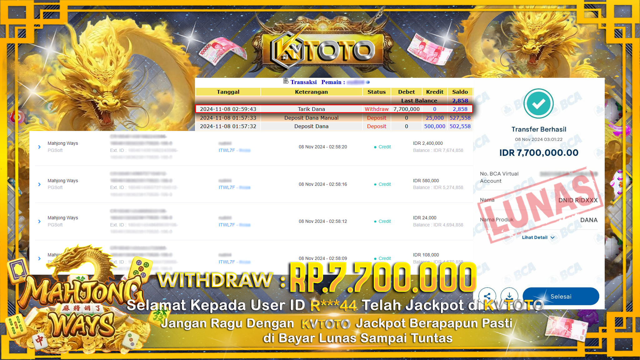 ✨ JACKPOT Di SLOT MAHJONG WAYS ✨
