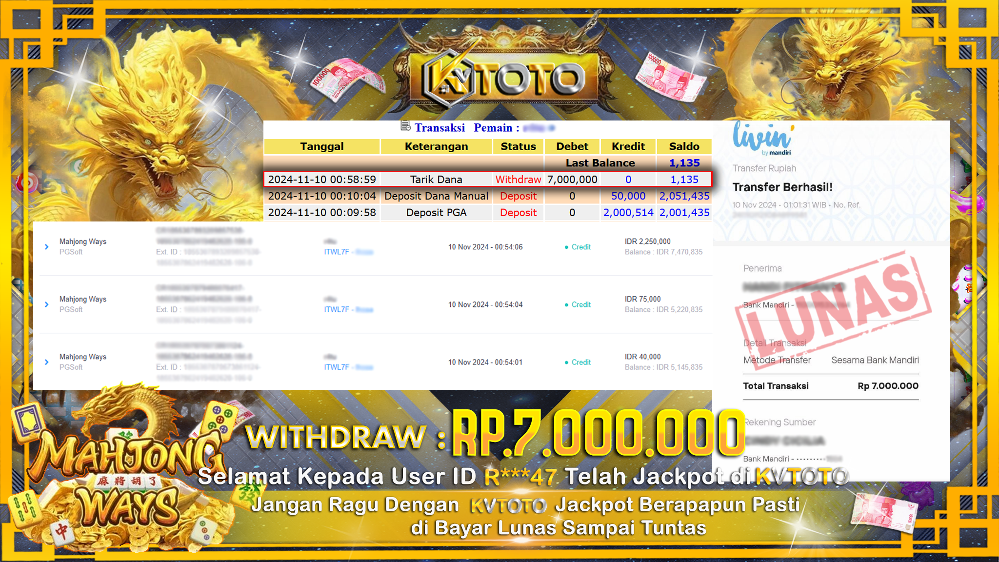 ✨ JACKPOT Di SLOT MAHJONG WAYS  ✨
