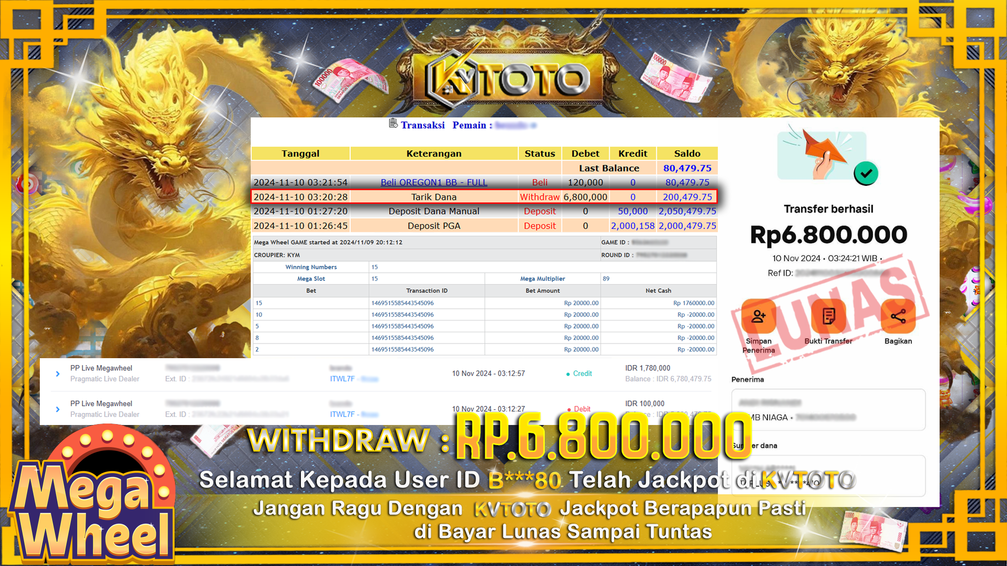✨ JACKPOT Di SLOT MEGA WHEEL  ✨