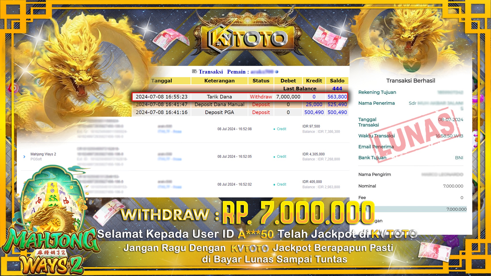 ✨ JACKPOT DI  SLOT MAHJONG WAYS 2  ✨