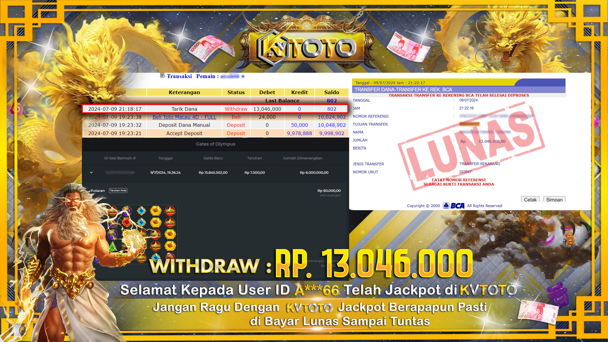 ✨ JACKPOT DI SLOT GATES OF OLYMPUS ✨