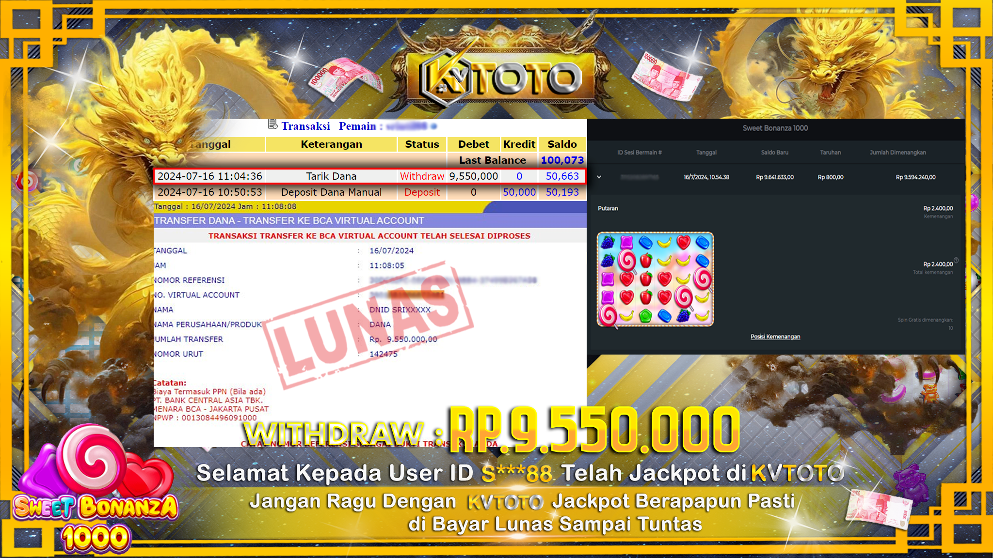 ✨ JACKPOT DI SLOT SWEET BONANZA 1000 ✨