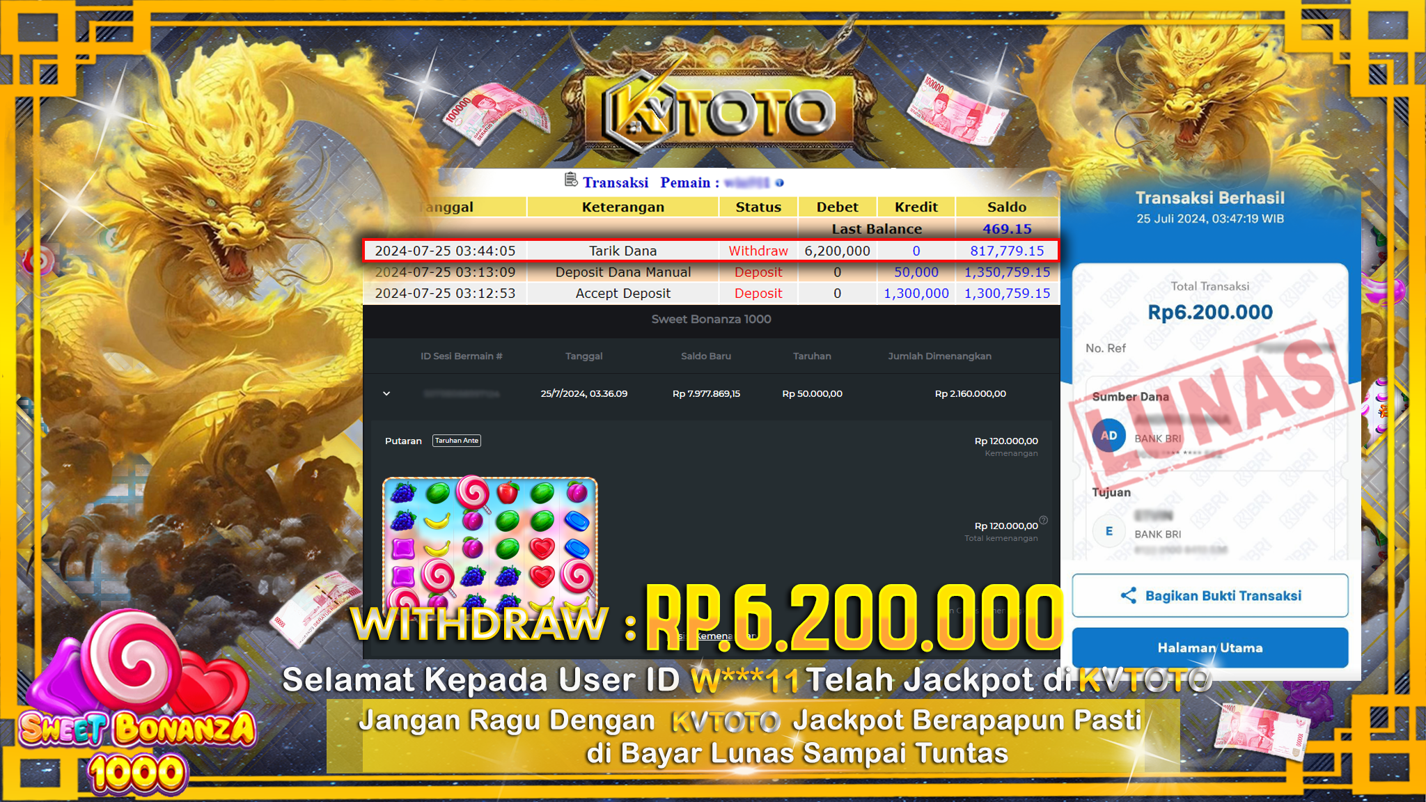 ✨ JACKPOT DI SLOT SWEET BONANZA 1000 ✨