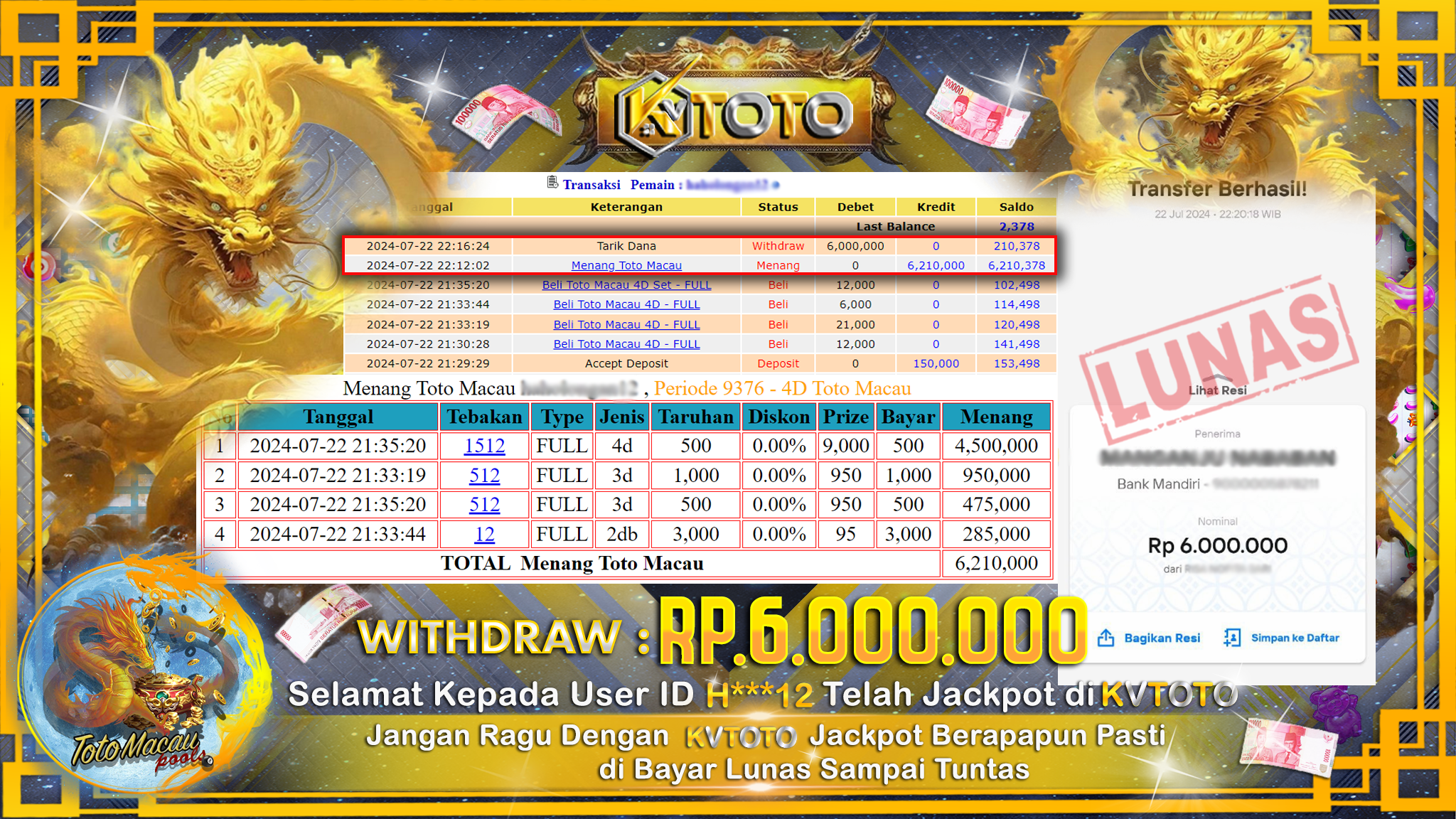 ✨ JACKPOT DI TOTO MACAU POOLS   ✨