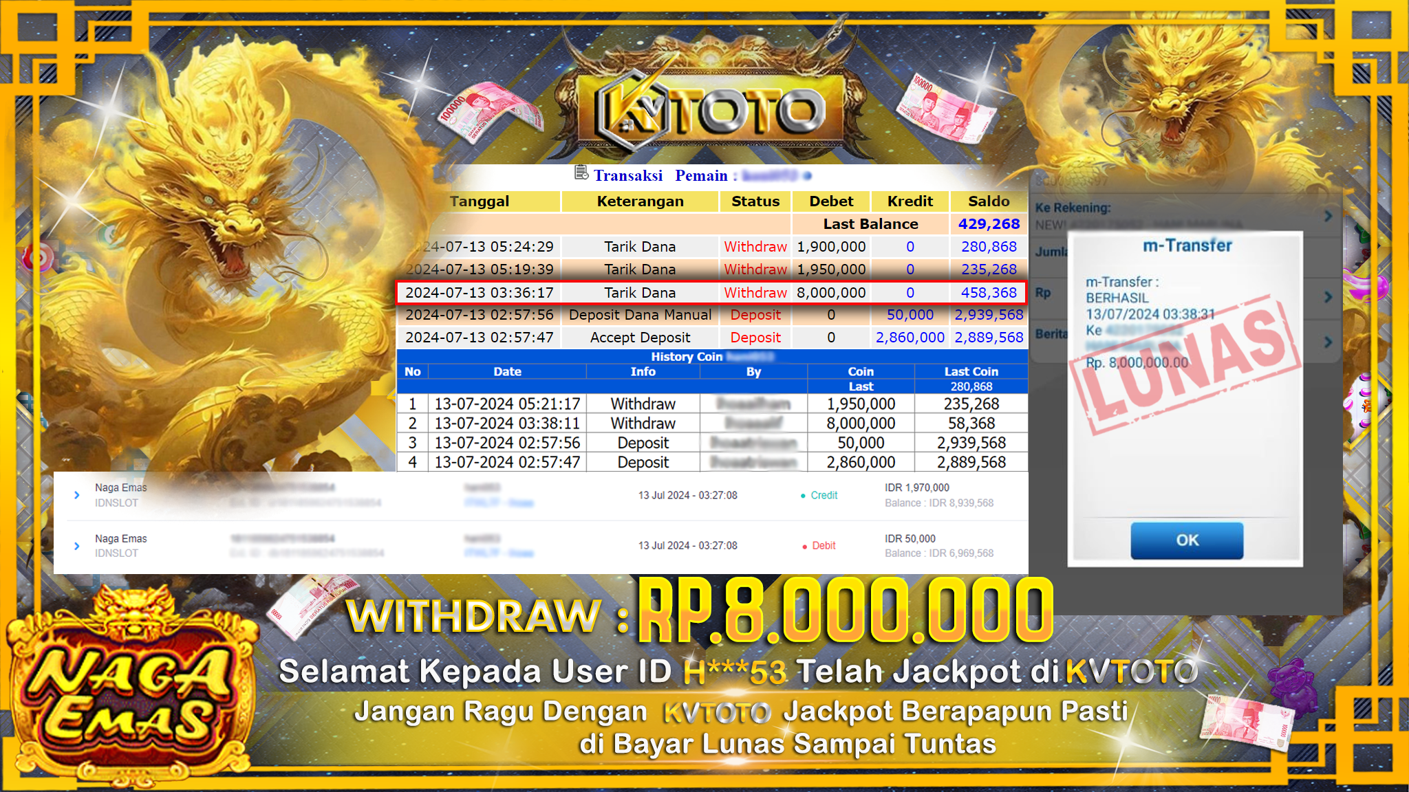 ✨ JACKPOT DI SLOT NAGA EMAS✨