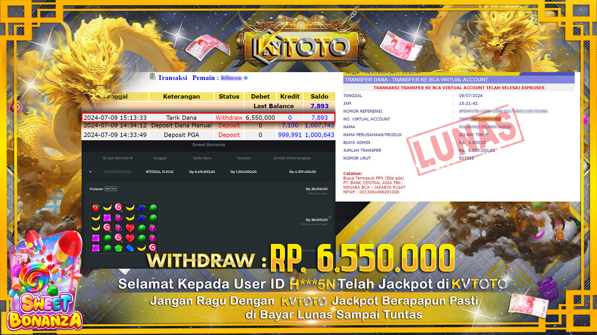 ✨ JACKPOT DI SLOT SWEET BONANZA ✨