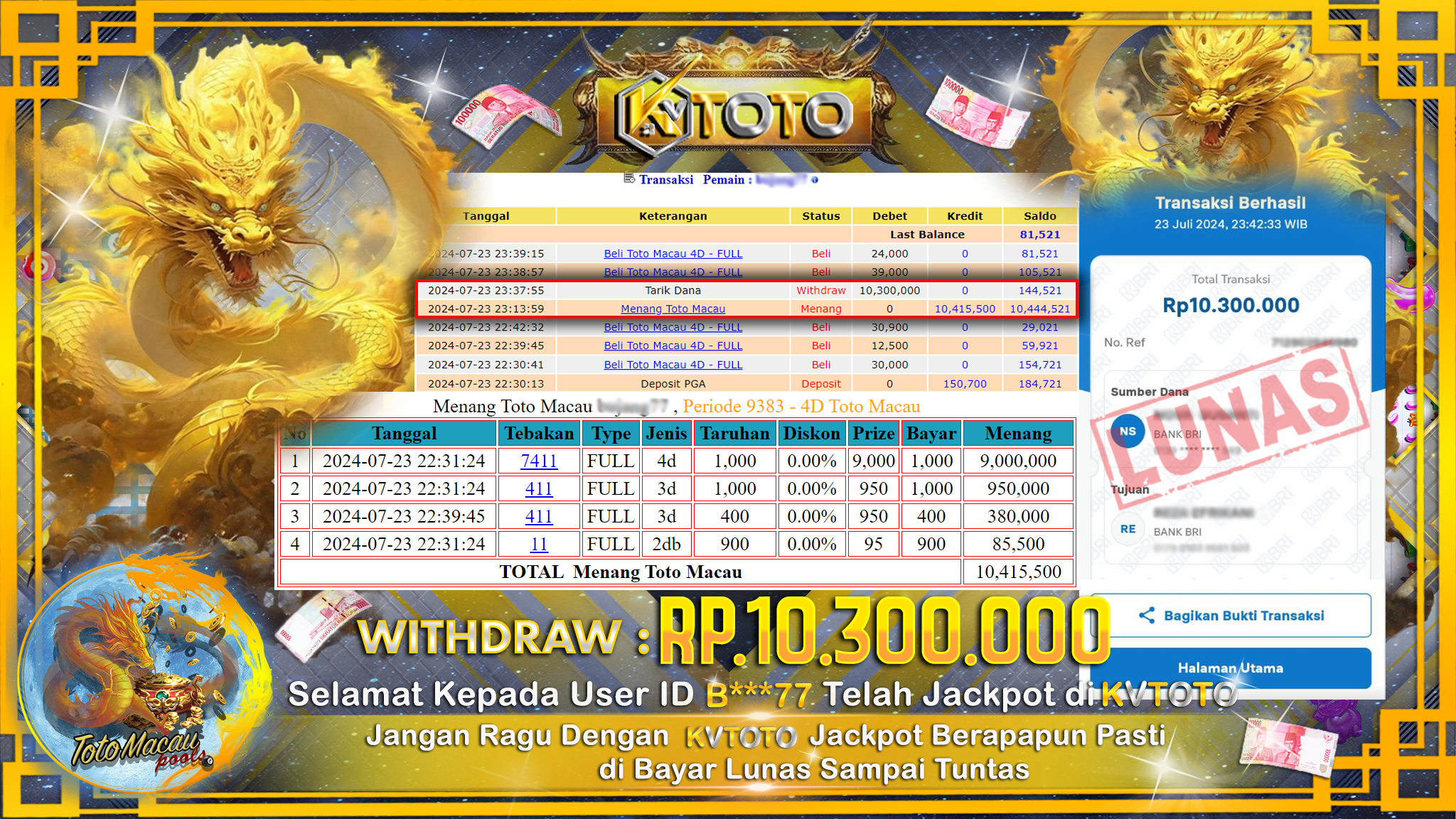 ✨ JACKPOT DI TOTO MACAU POOLS   ✨