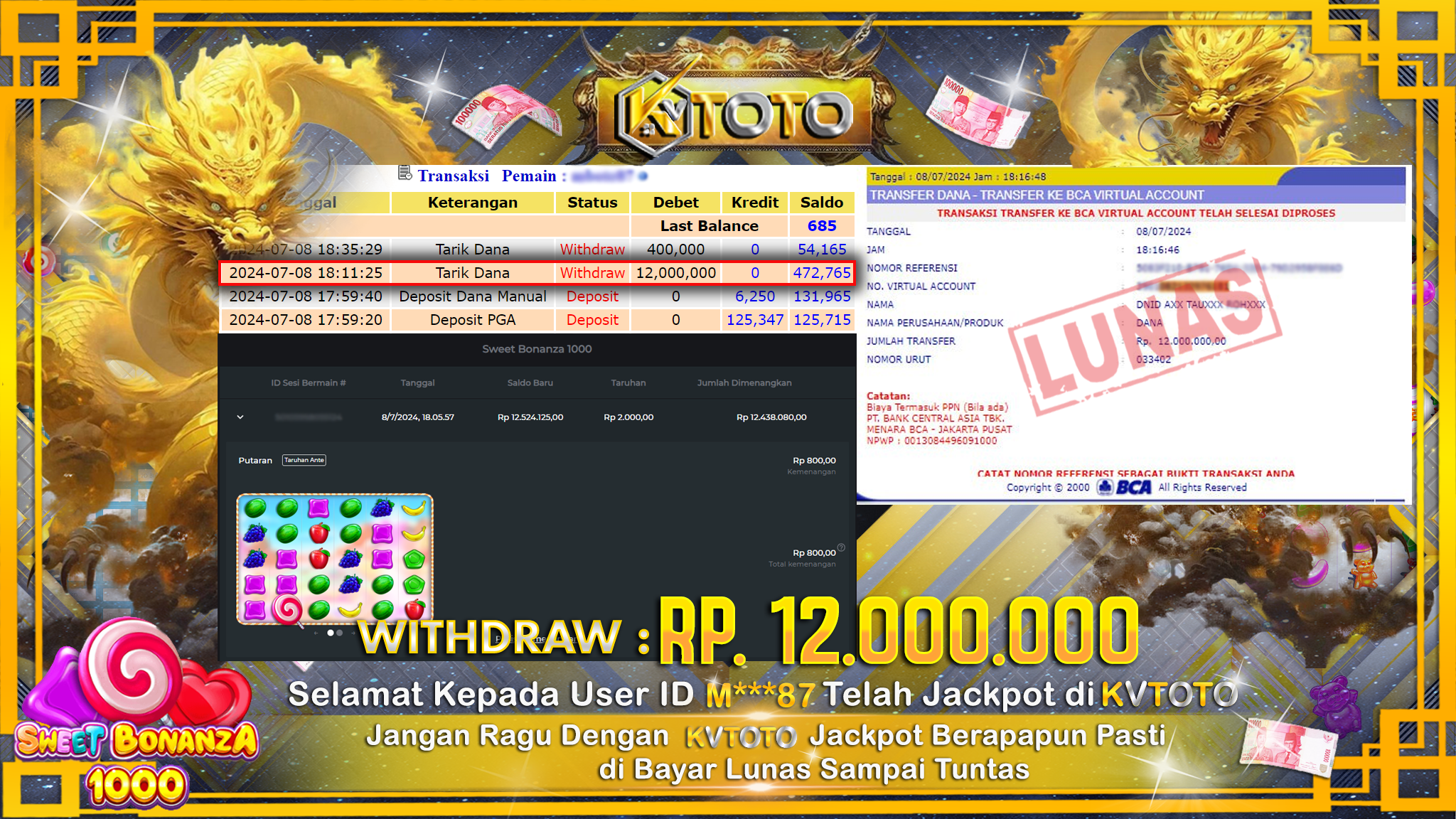 ✨ JACKPOT DI SLOT SWEET BONANZA 1000 ✨