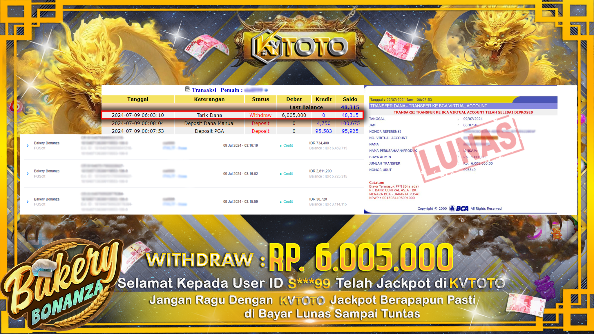 ✨ JACKPOT DI  SLOT BAKERY BONANZA  ✨