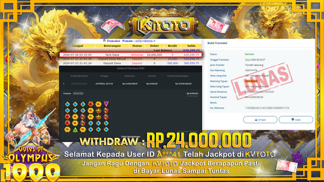 ✨ JACKPOT DI SLOT GATES OF OLYMPUS 1000 ✨