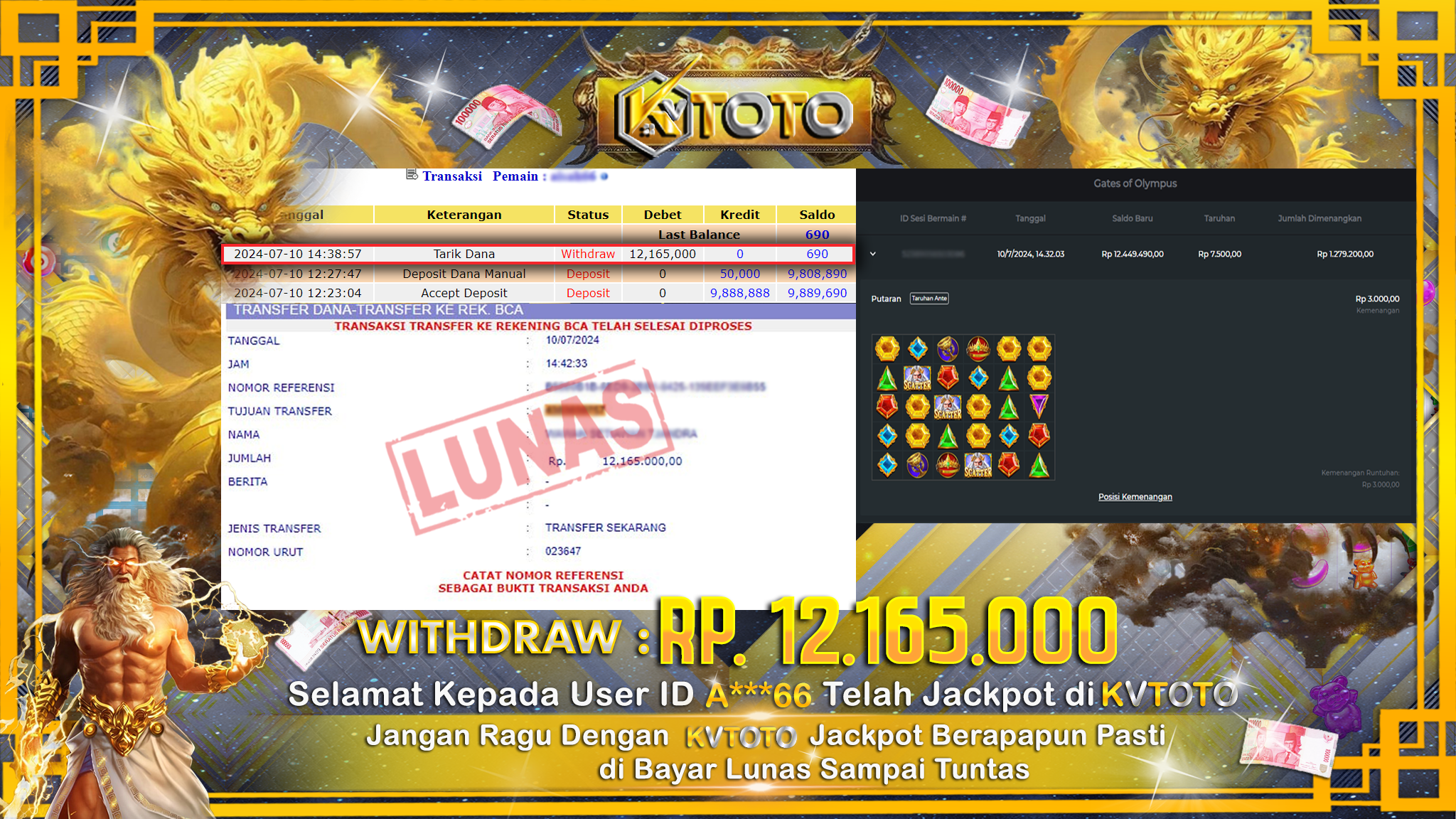 ✨ JACKPOT DI SLOT GATES OF OLYMPUS ✨