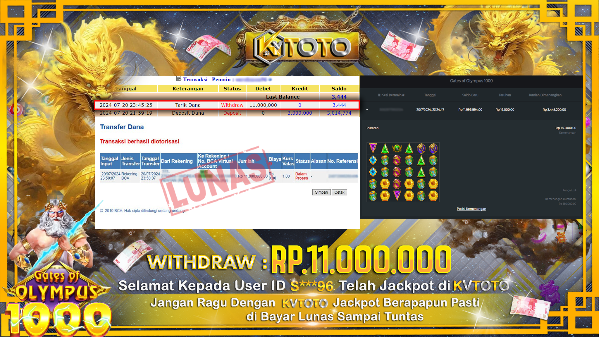 ✨ JACKPOT DI SLOT GATES OF OLYMPUS 1000 ✨