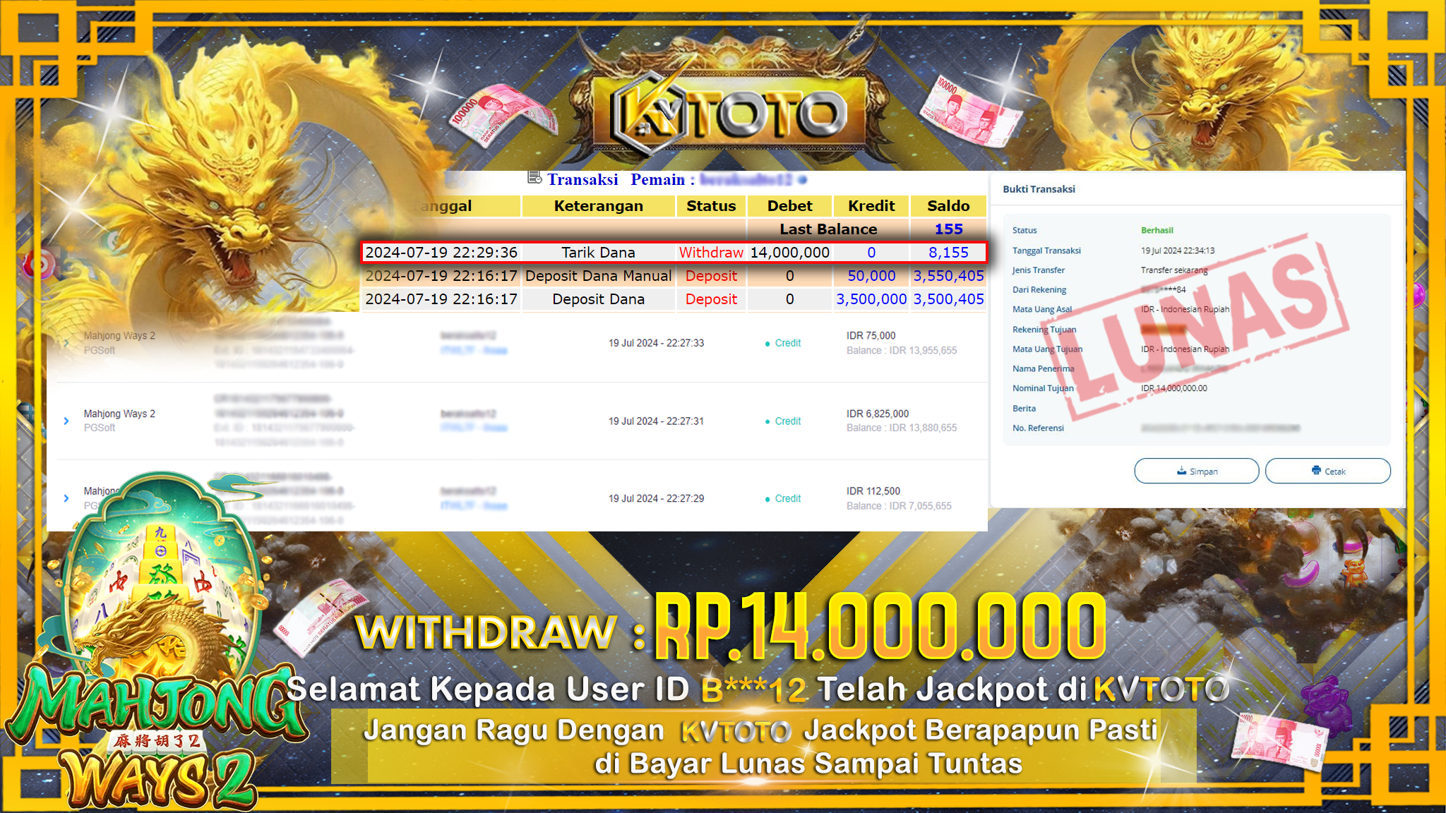 ✨ JACKPOT DI  SLOT MAHJONG WAYS 2  ✨