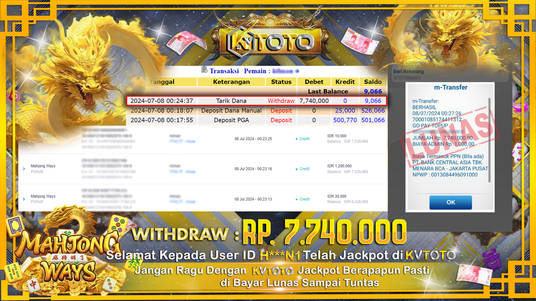 ✨ JACKPOT DI  SLOT MAHJONG WAYS ✨