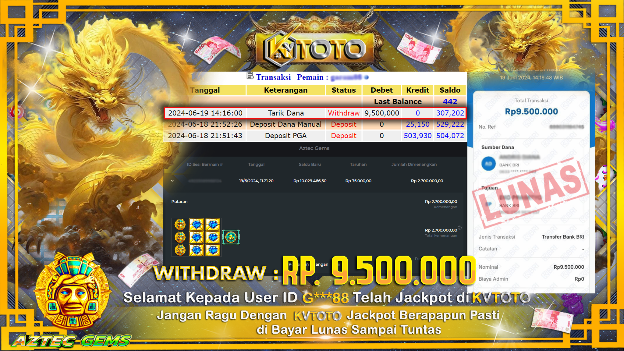 ✨ JACKPOT DI SLOT AZTEC GEMS ✨