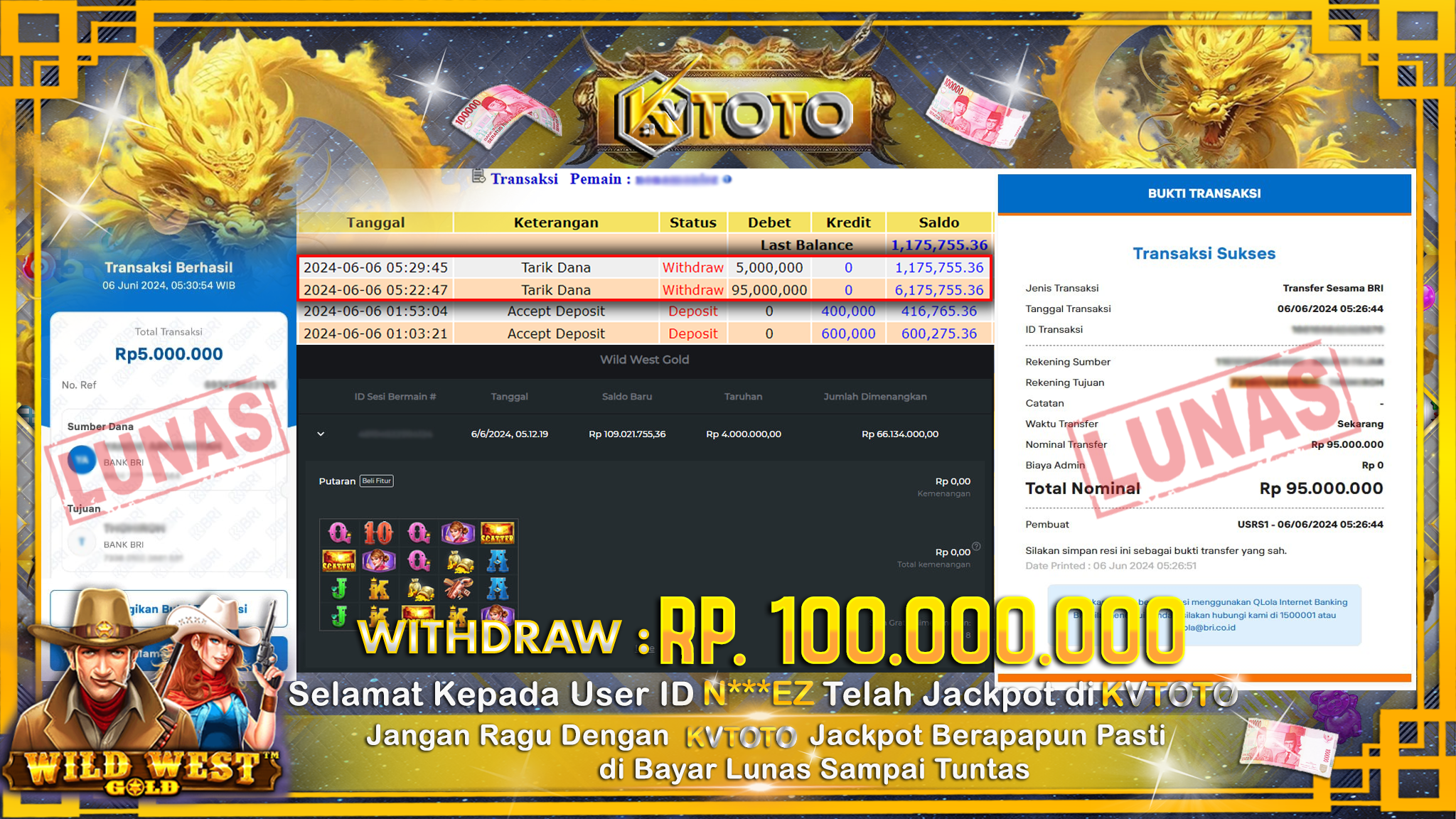 ✨ JACKPOT DI SLOT WILD WEST GOLD  ✨