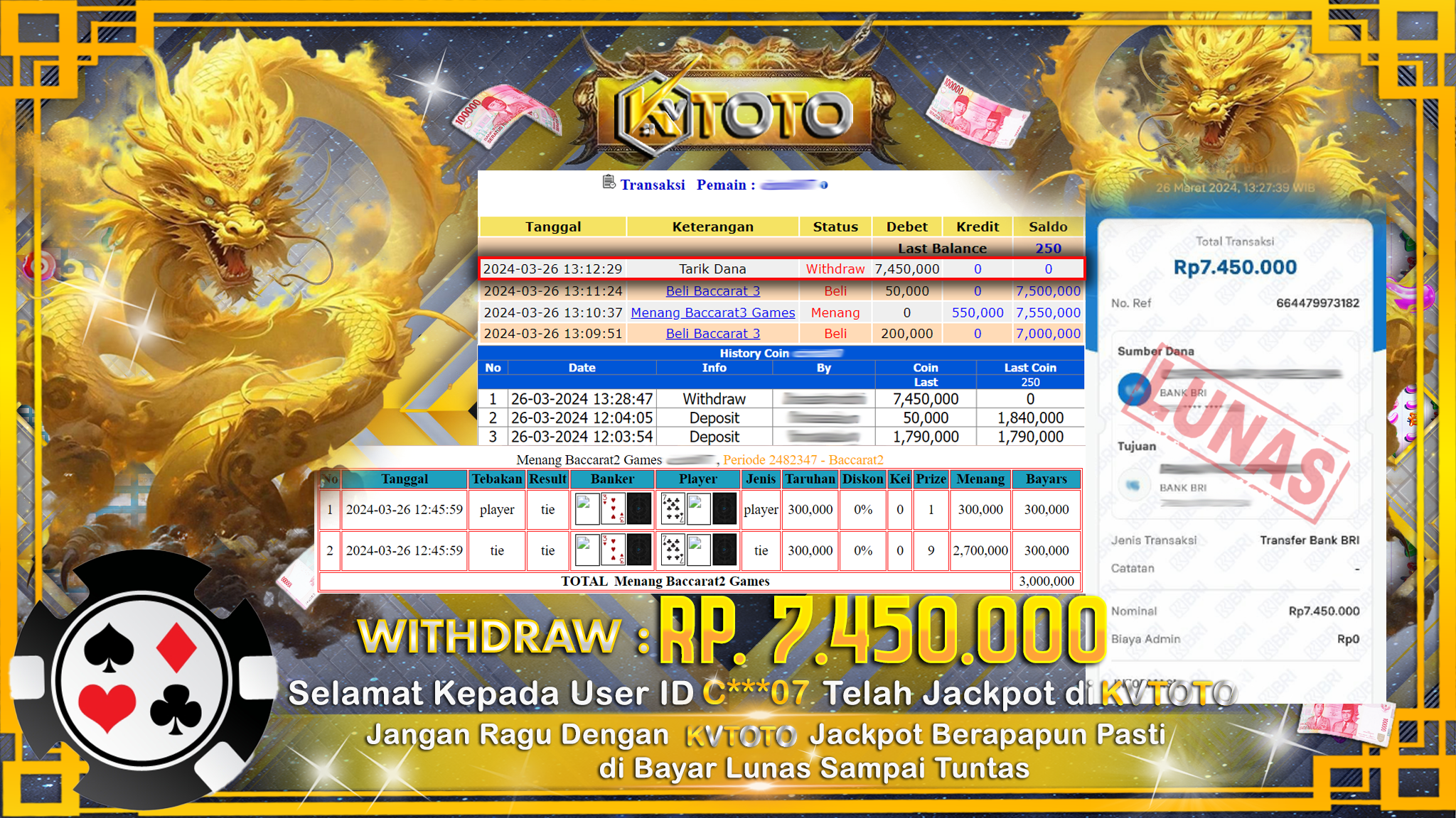 ✨ JACKPOT BACCARAT GAMES ✨