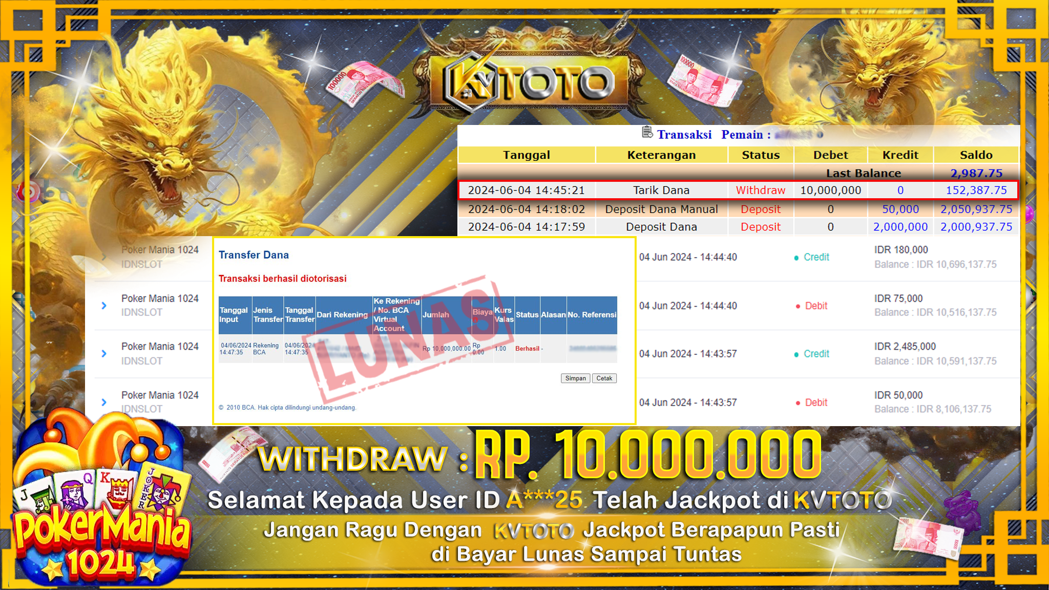 ✨ JACKPOT DI SLOT POKER MANIA 1024   ✨