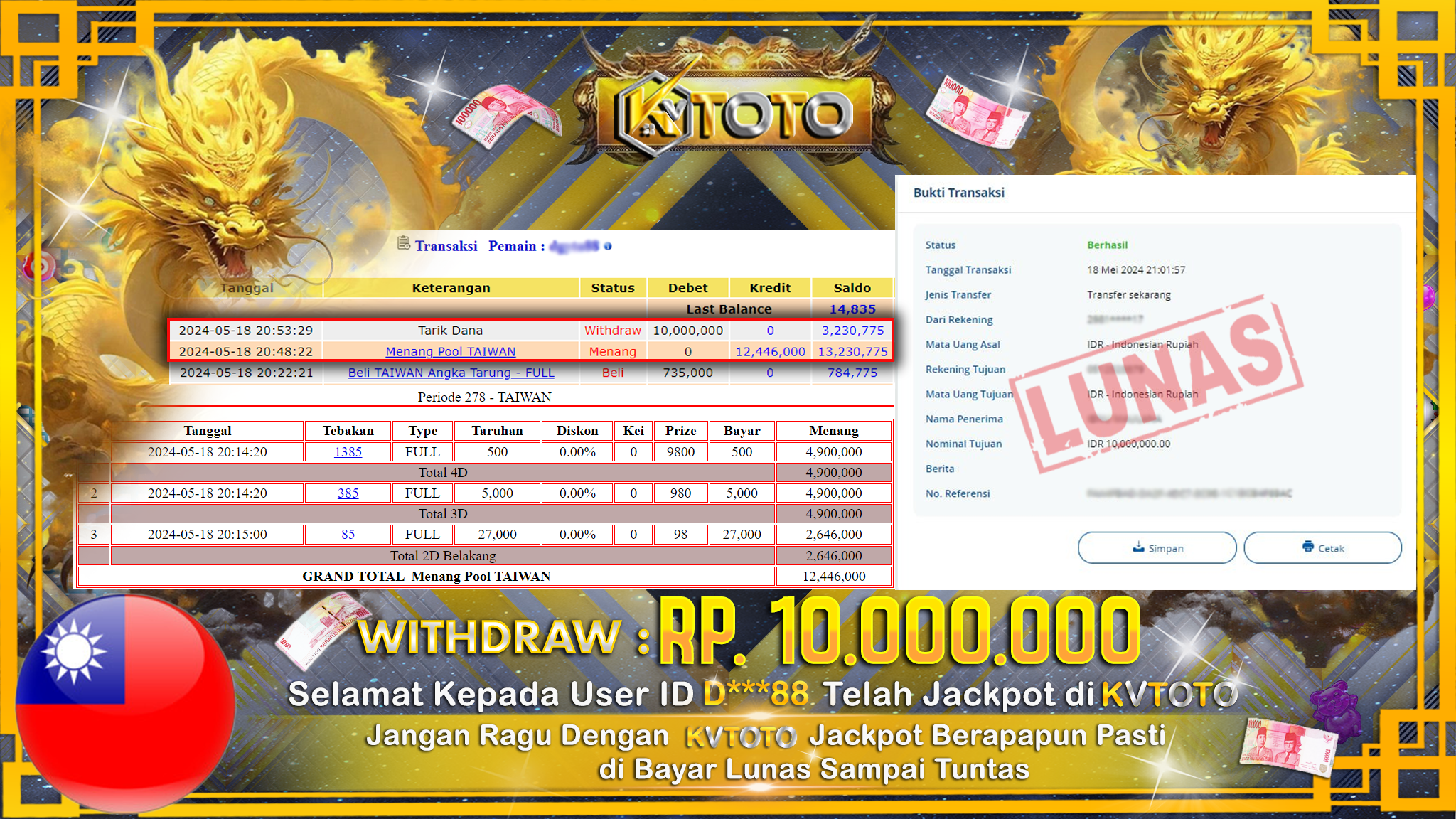 ✨ JACKPOT TAIWAN POOLS   ✨