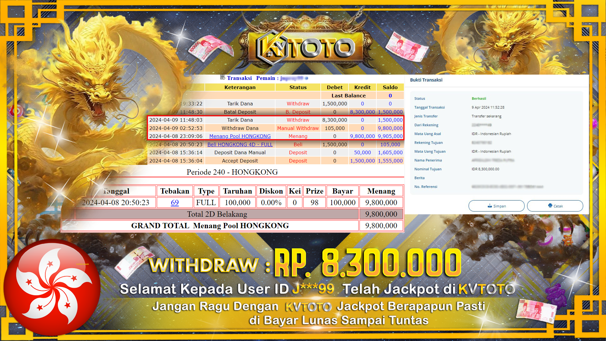 ✨ JACKPOT HONGKONG POOLS ✨