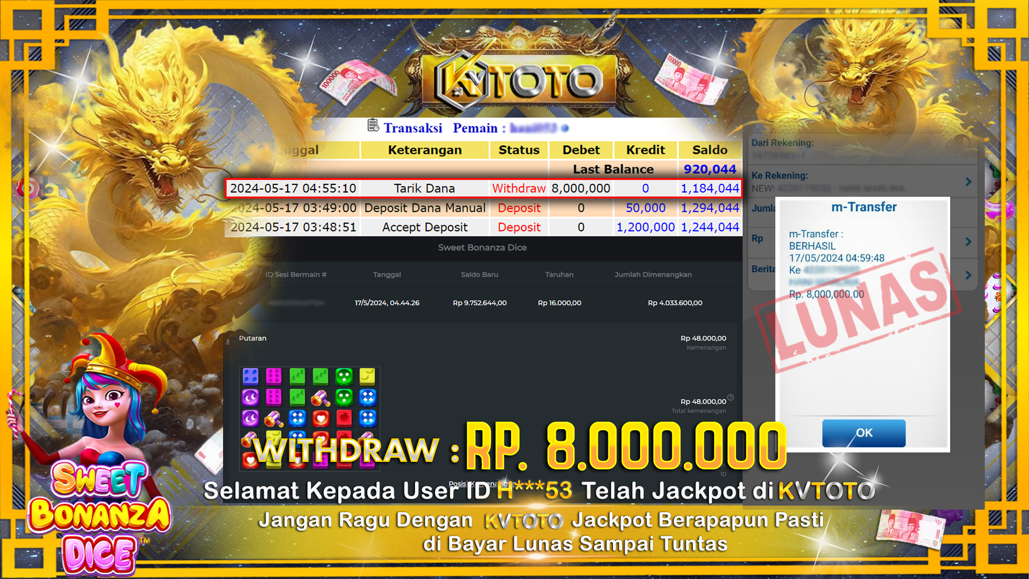 ✨ JACKPOT SLOT SWEET BONANZA DICE   ✨