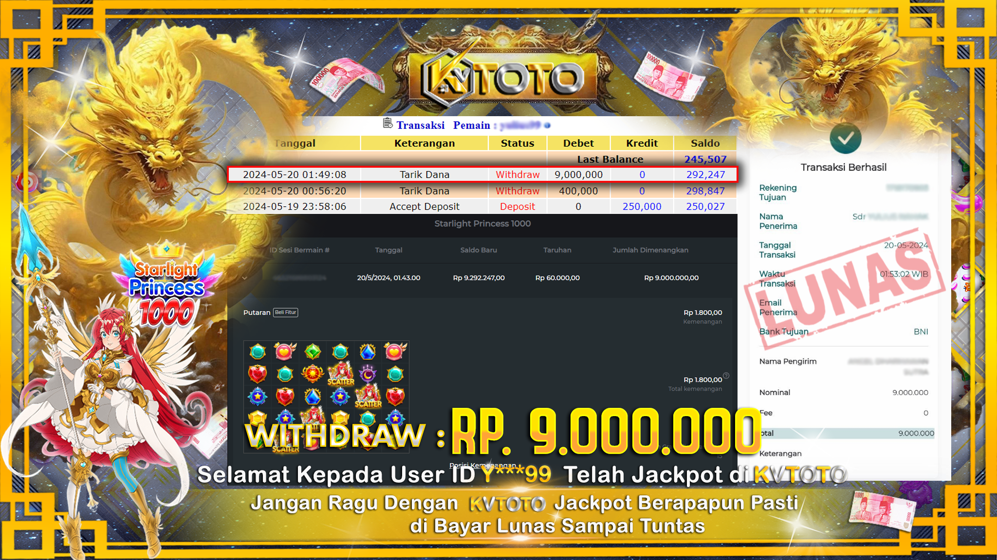 ✨ JACKPOT SLOT STARLIGHT PRINCESS 1000  ✨