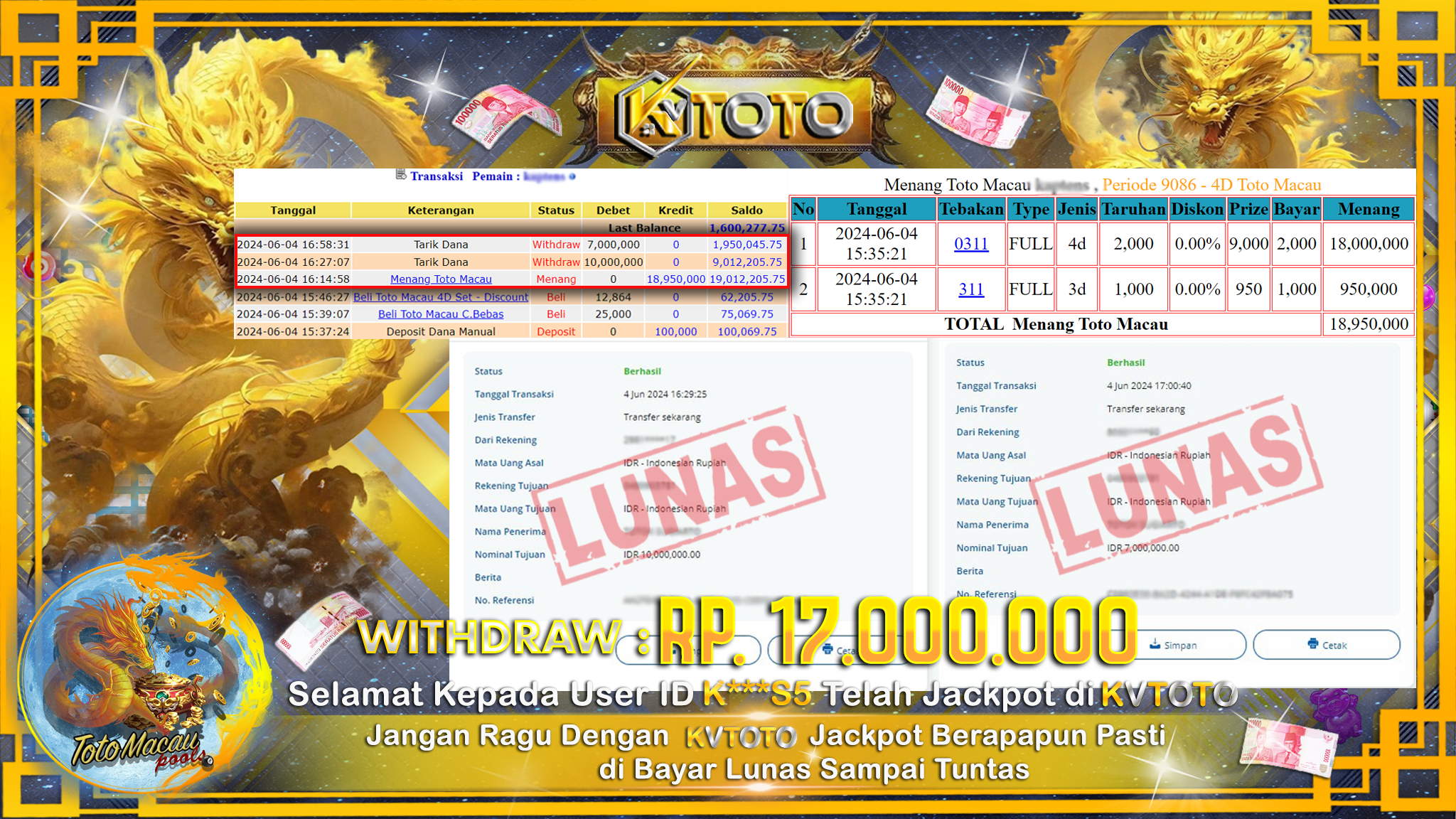 ✨ JACKPOT DI TOTO MACAU POOLS   ✨