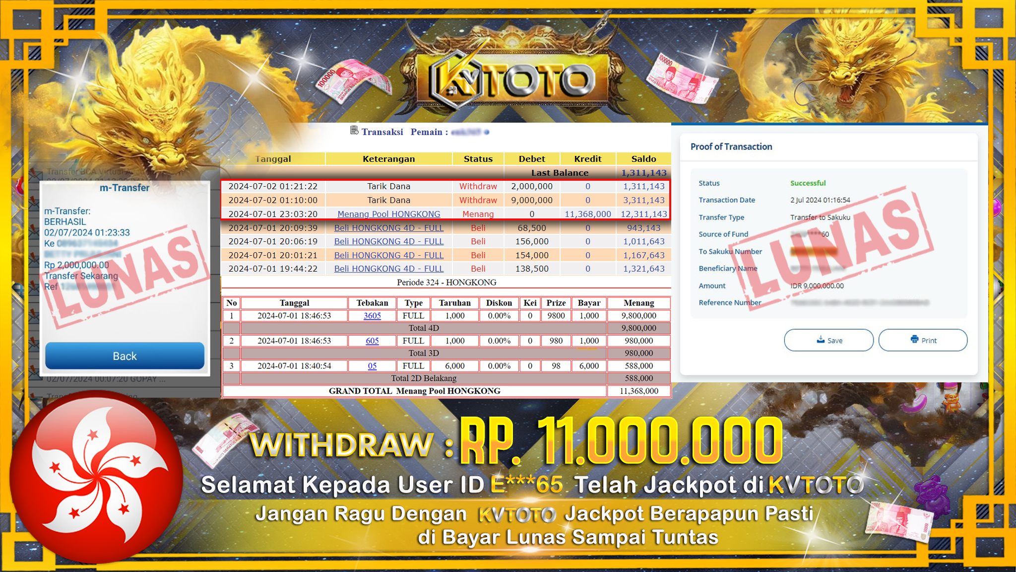 ✨ JACKPOT DI  POOL HONGKONG  ✨