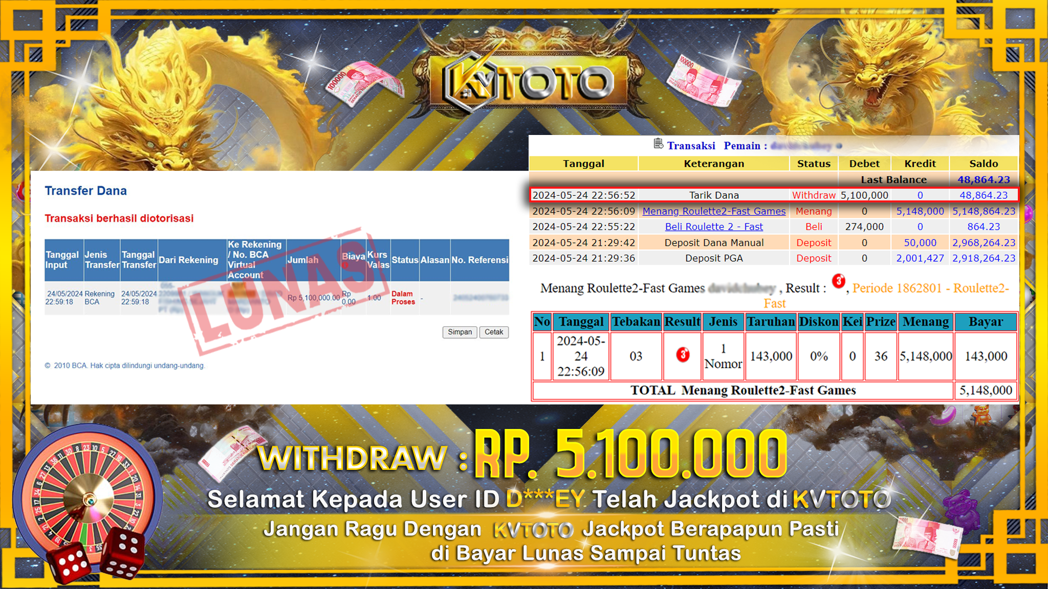 ✨ JACKPOT Di ROULETTE 2 ✨