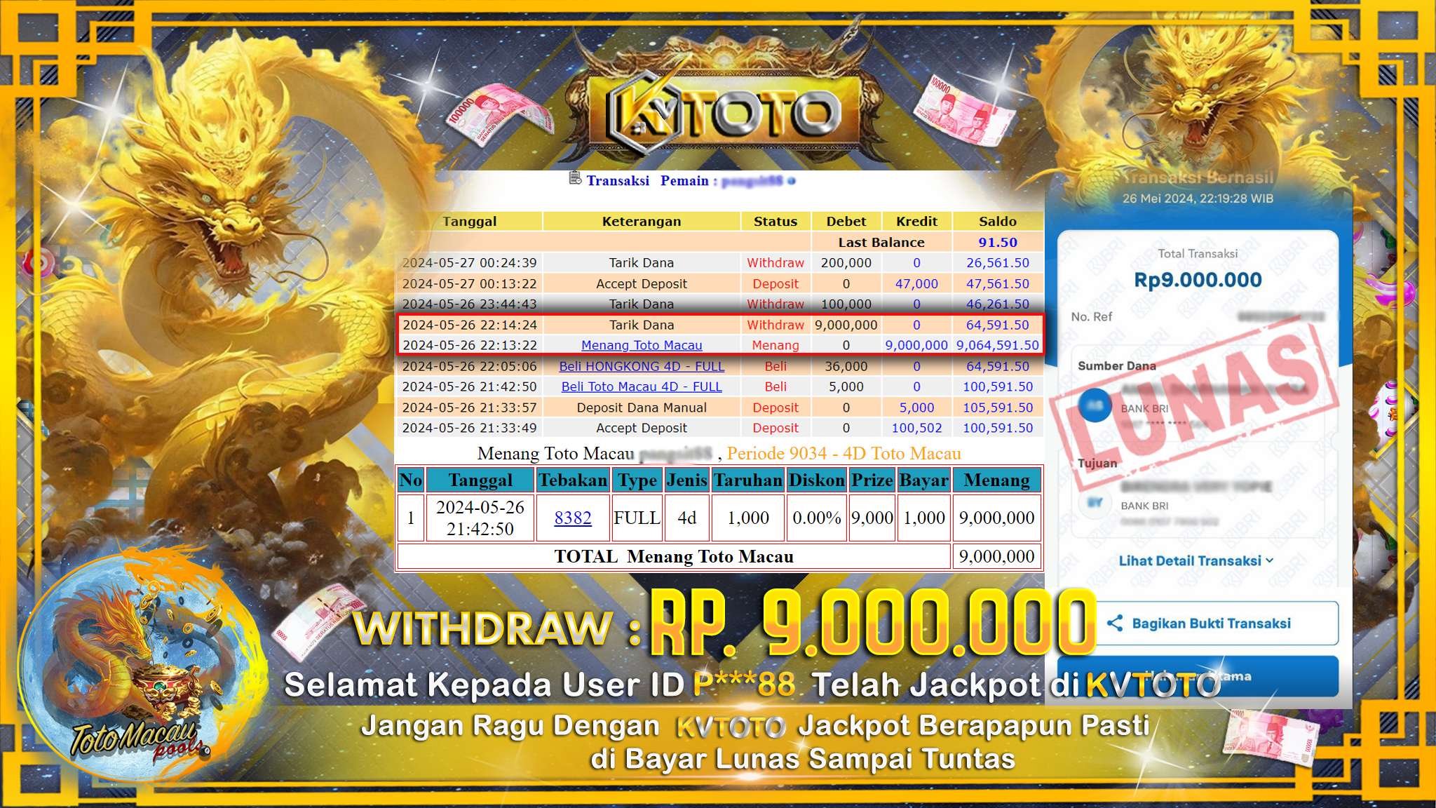 ✨ JACKPOT  TOTO MACAU POOLS   ✨