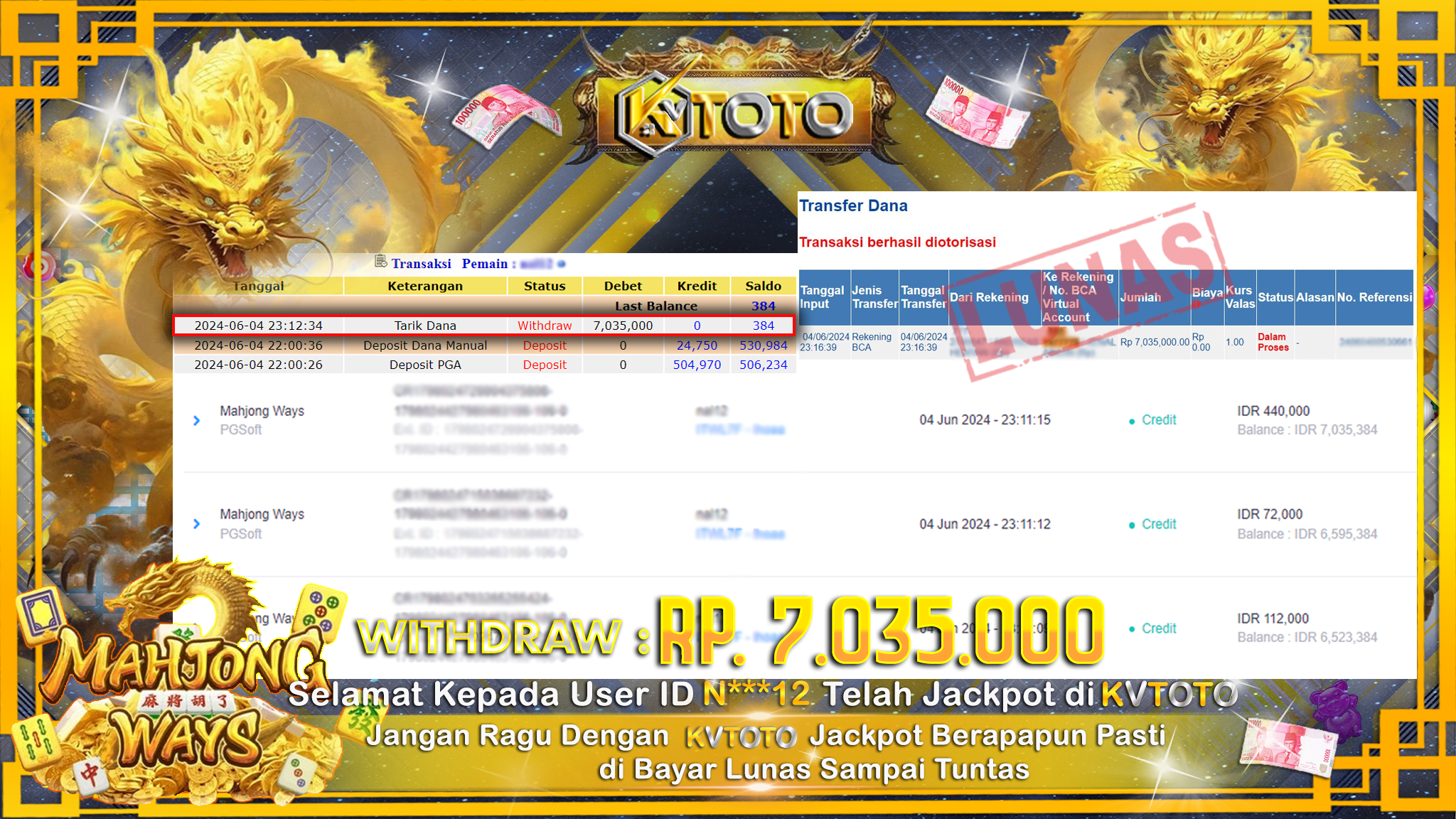 ✨ JACKPOT DI  SLOT MAHJONG WAYS ✨