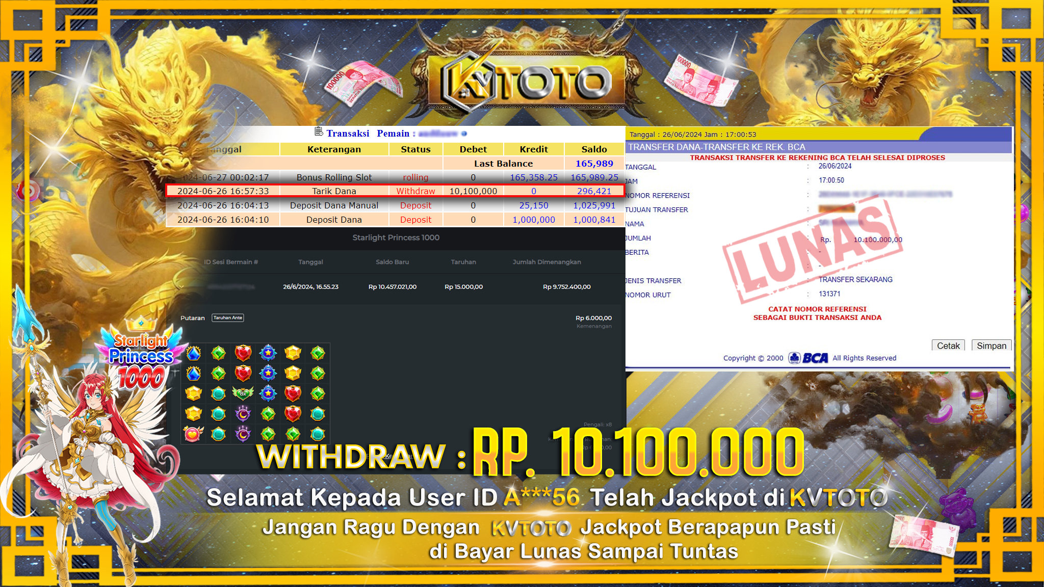 ✨ JACKPOT DI SLOT STARLIGHT PRINCESS 1000 ✨