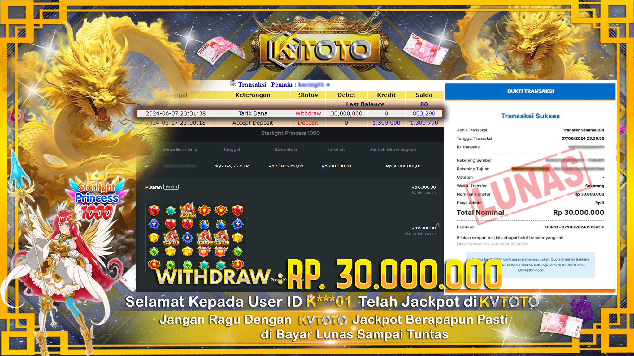 ✨ JACKPOT DI SLOT STARLIGHT PRINCESS 1000  ✨