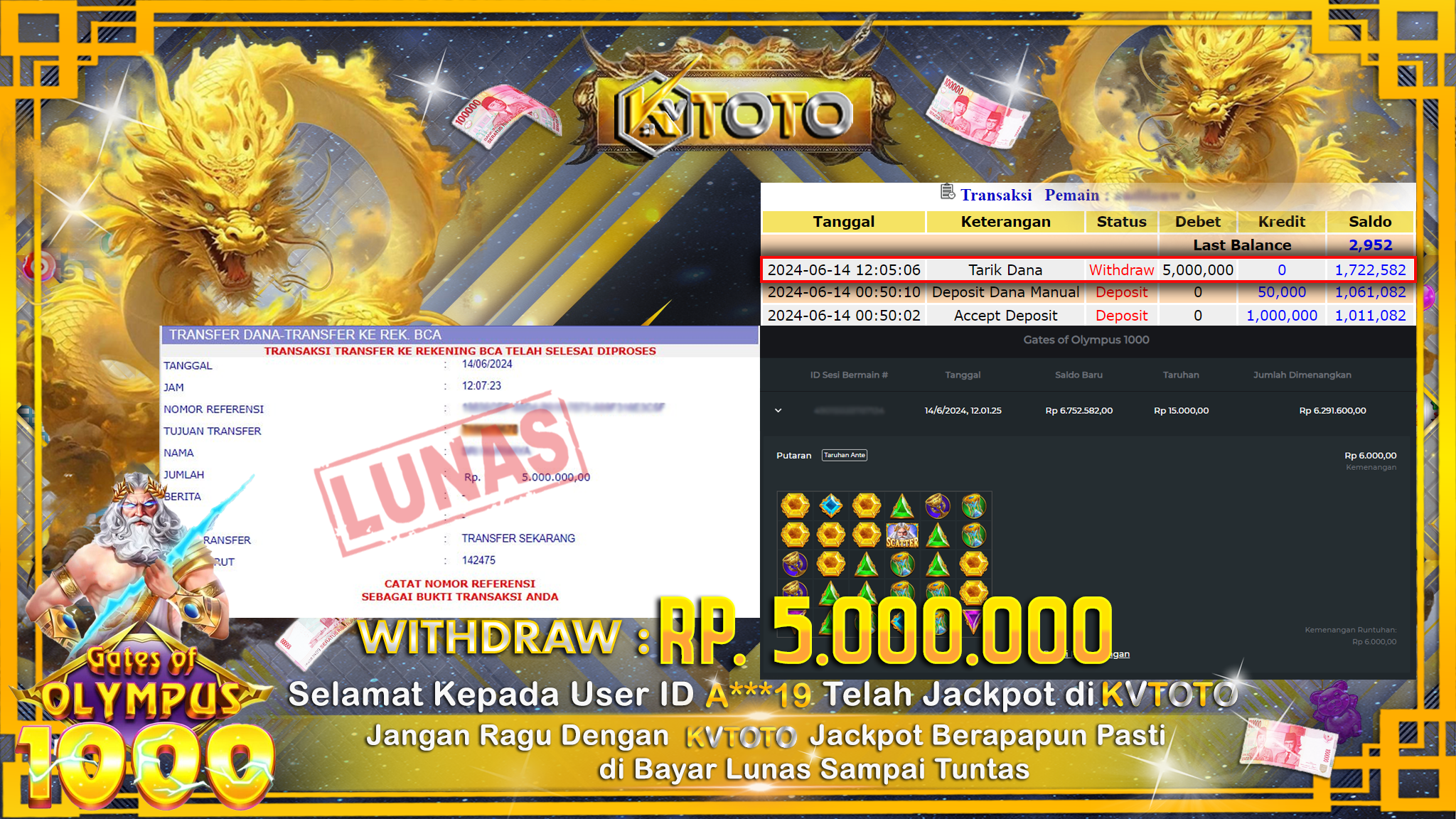✨ JACKPOT DI SLOT GATES OF OLYMPUS 1000 ✨
