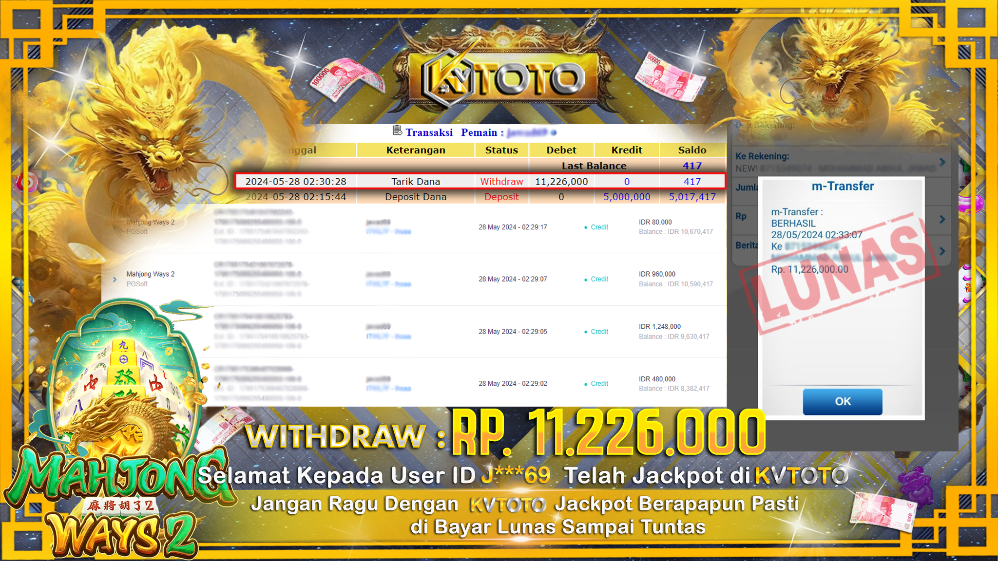 ✨ JACKPOT  SLOT MAHJONG WAYS 2   ✨