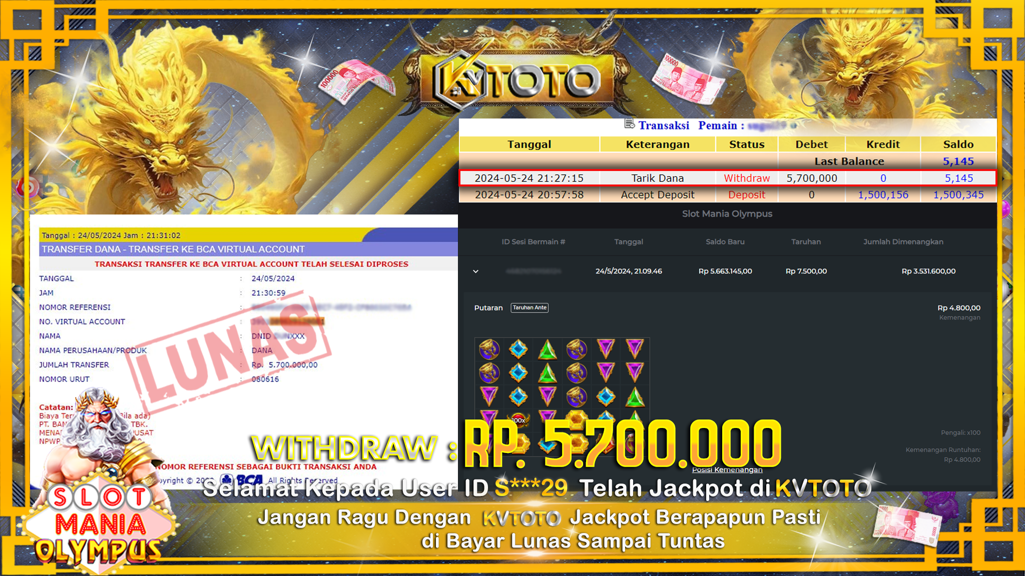 ✨ JACKPOT SLOT MANIA OLYMPUS ✨