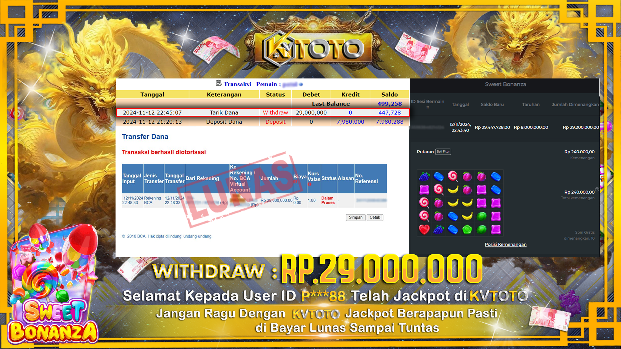 ✨ JACKPOT Di SLOT SWEET BONANZA ✨