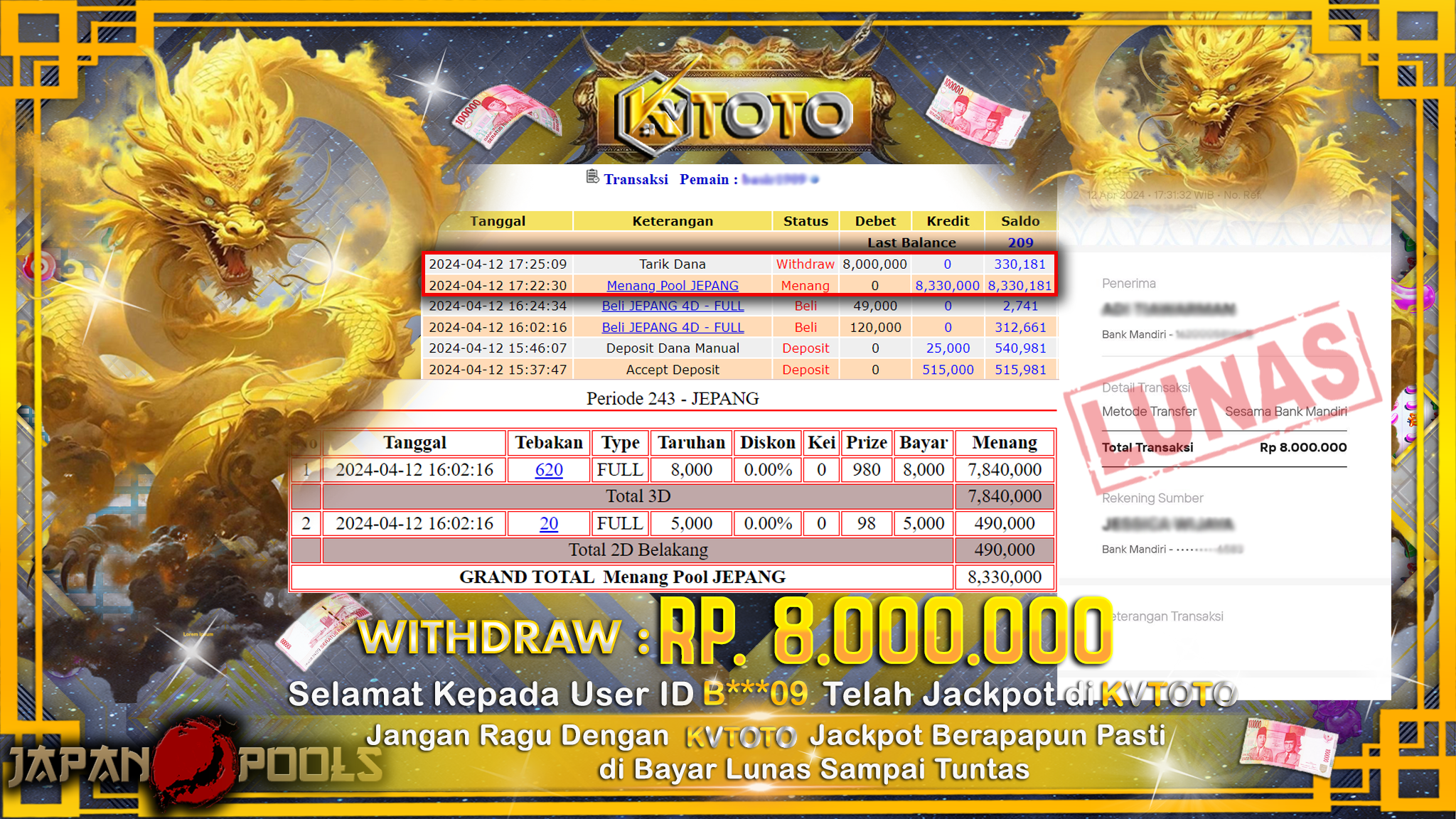 ✨ JACKPOT JAPAN POOLS ✨
