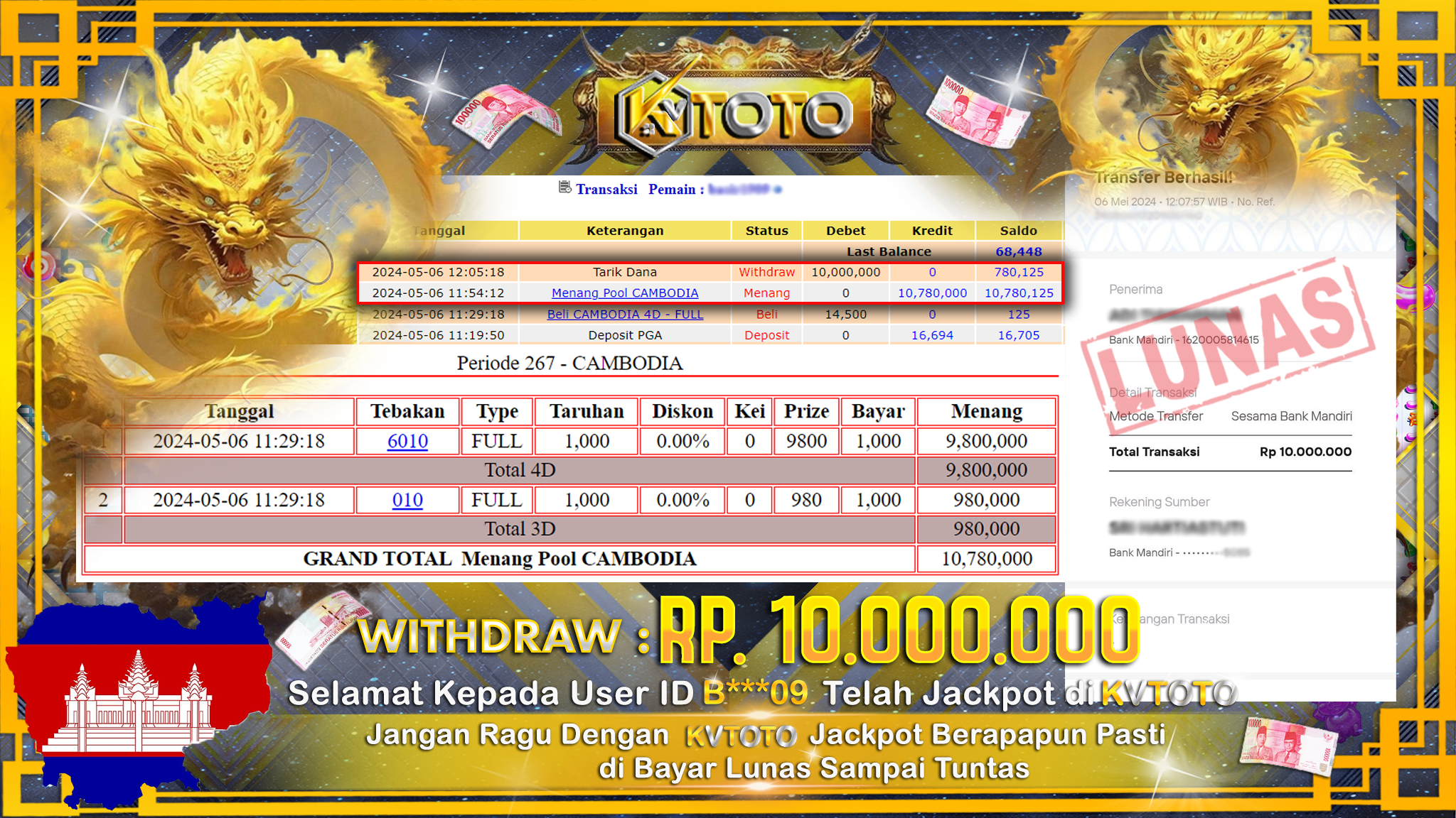 ✨ JACKPOT CAMBODIA POOLS ✨