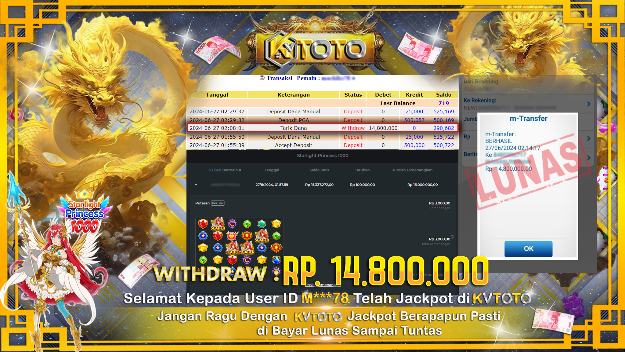 ✨ JACKPOT DI SLOT STARLIGHT PRINCESS 1000 ✨