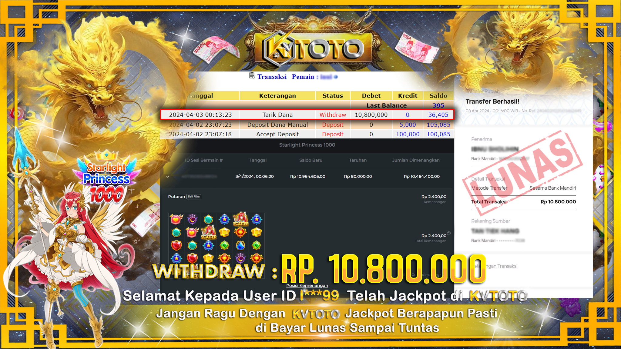 ✨ JACKPOT SLOT STARLIGHT PRINCESS 1000 ✨