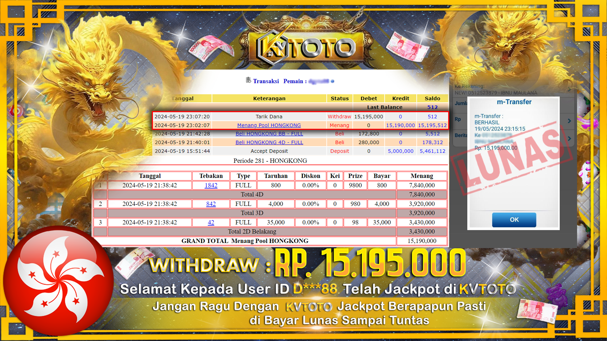 ✨ JACKPOT DI HONGKONG POOLS   ✨